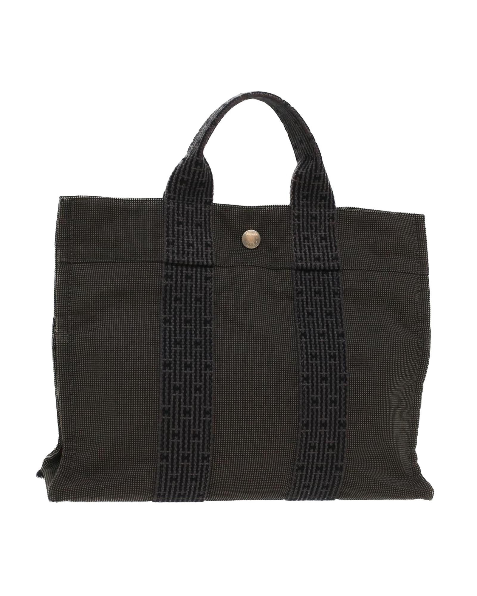 image of Hermes Canvas Hand Bag With Accessories - Gray in Grey, Women's