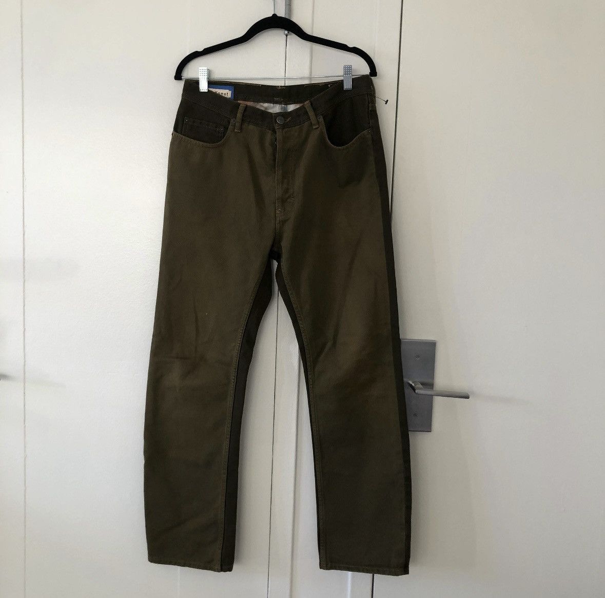 image of Acne Studios Bla Konst Two Tone in Green, Men's (Size 31)