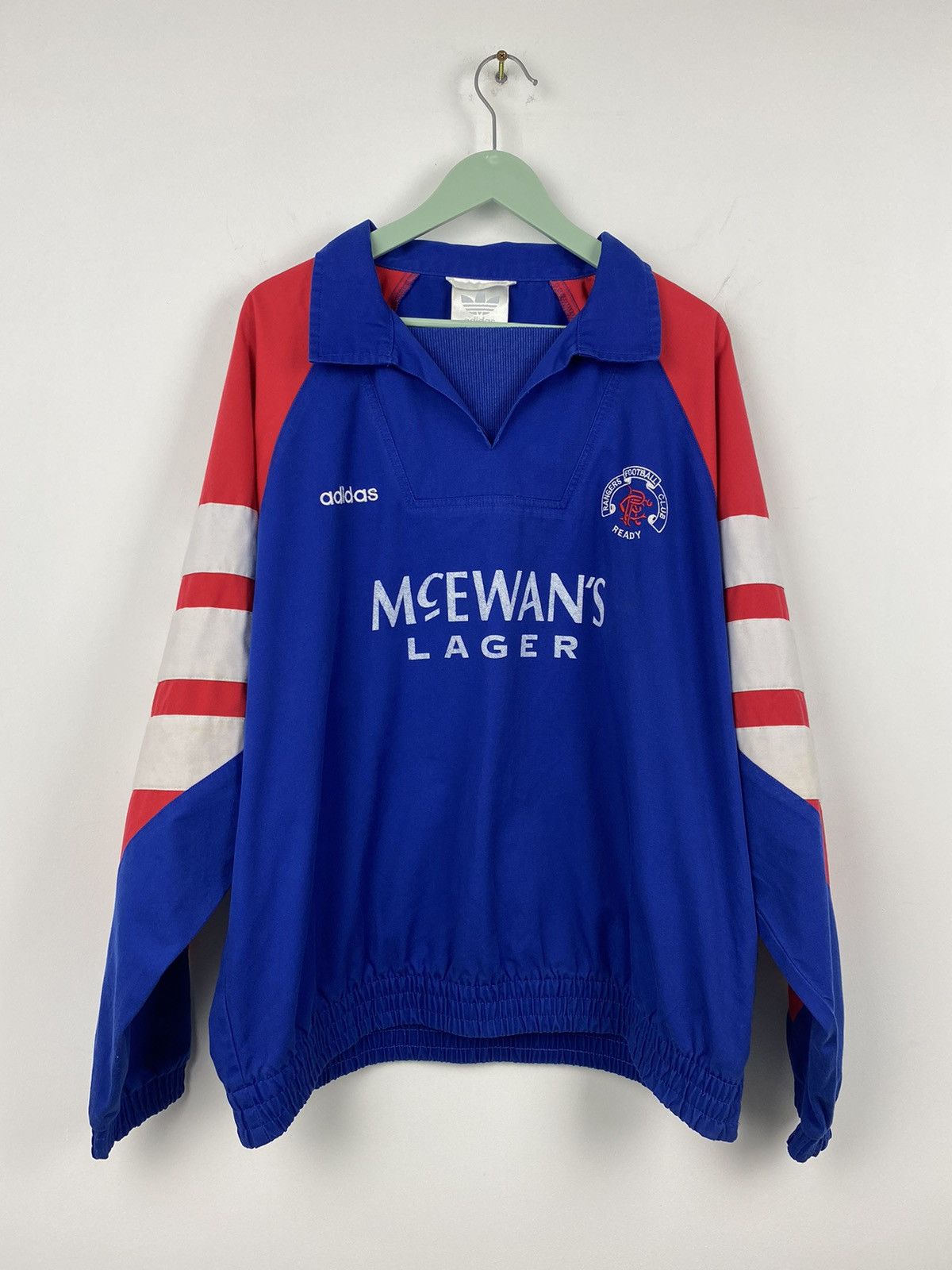 image of Adidas x Soccer Jersey Vintage Glasgow Rangers 1992/94 Training Football Jacket Psg in Blue (Size X