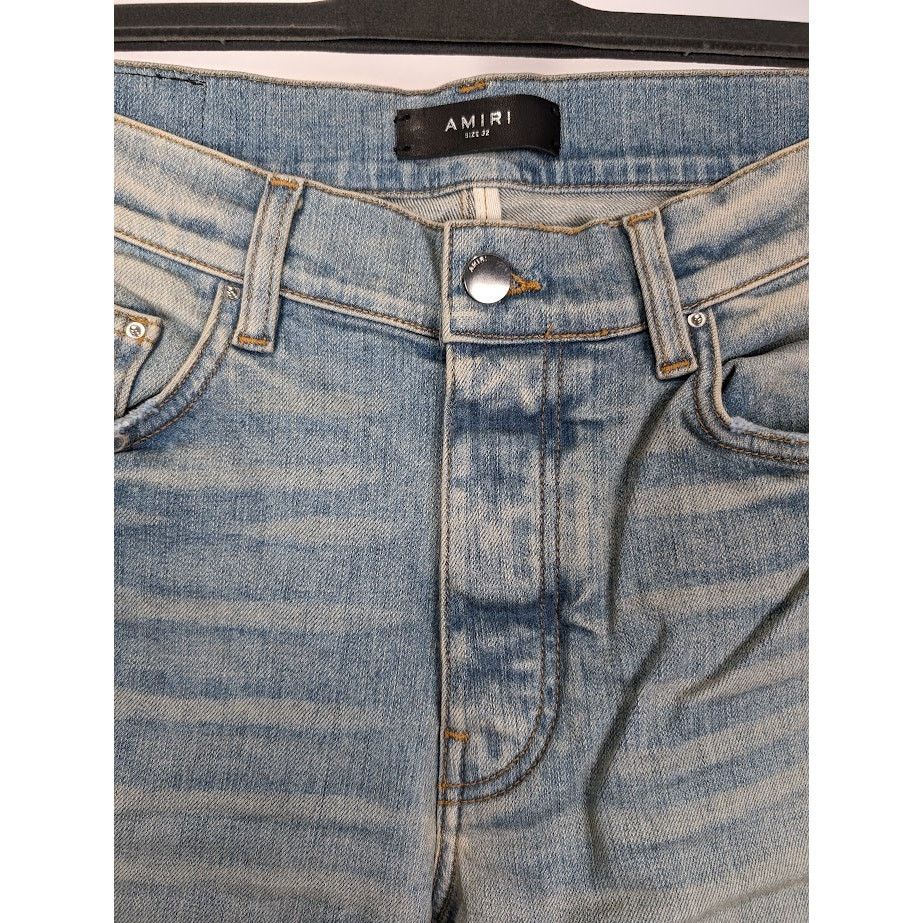 Amiri o1rshd1 Print Drip Logo Jeans in Clay Indigo Size US 32 / EU 48 - 7 Thumbnail