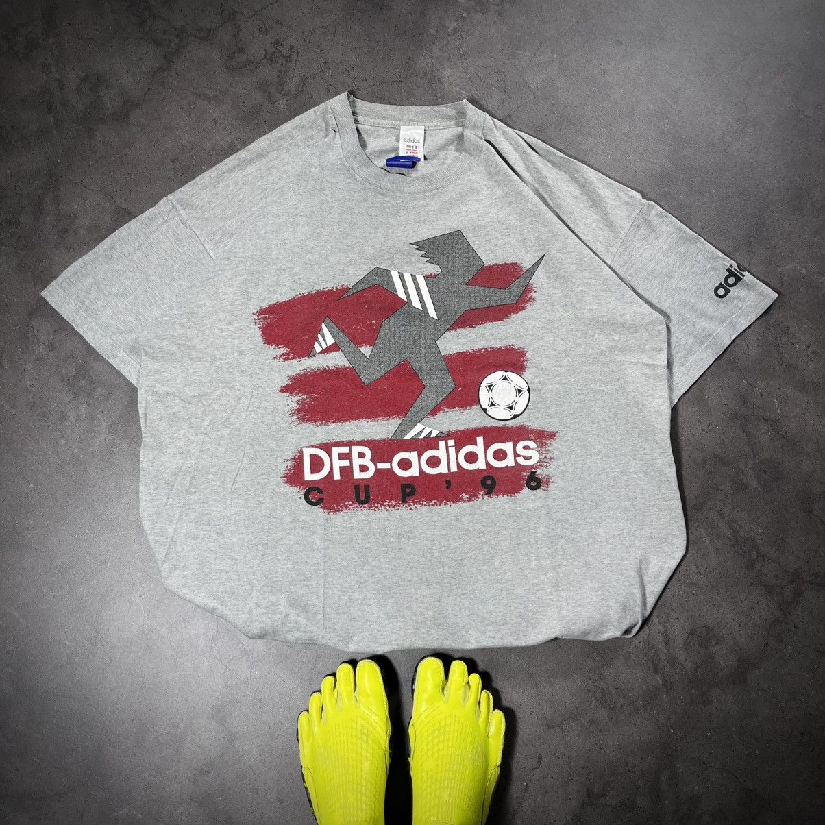 Adidas Vintage 90s Adidas Mundial Cup 1996 Jersey Tee Blokecore Size US XL / EU 56 / 4 - 1 Thumbnail