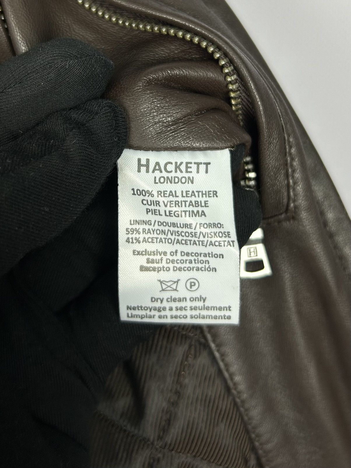 Hackett Hackett Leather Brown Bomber Jacket Size M Size US M / EU 48-50 / 2 - 14 Thumbnail