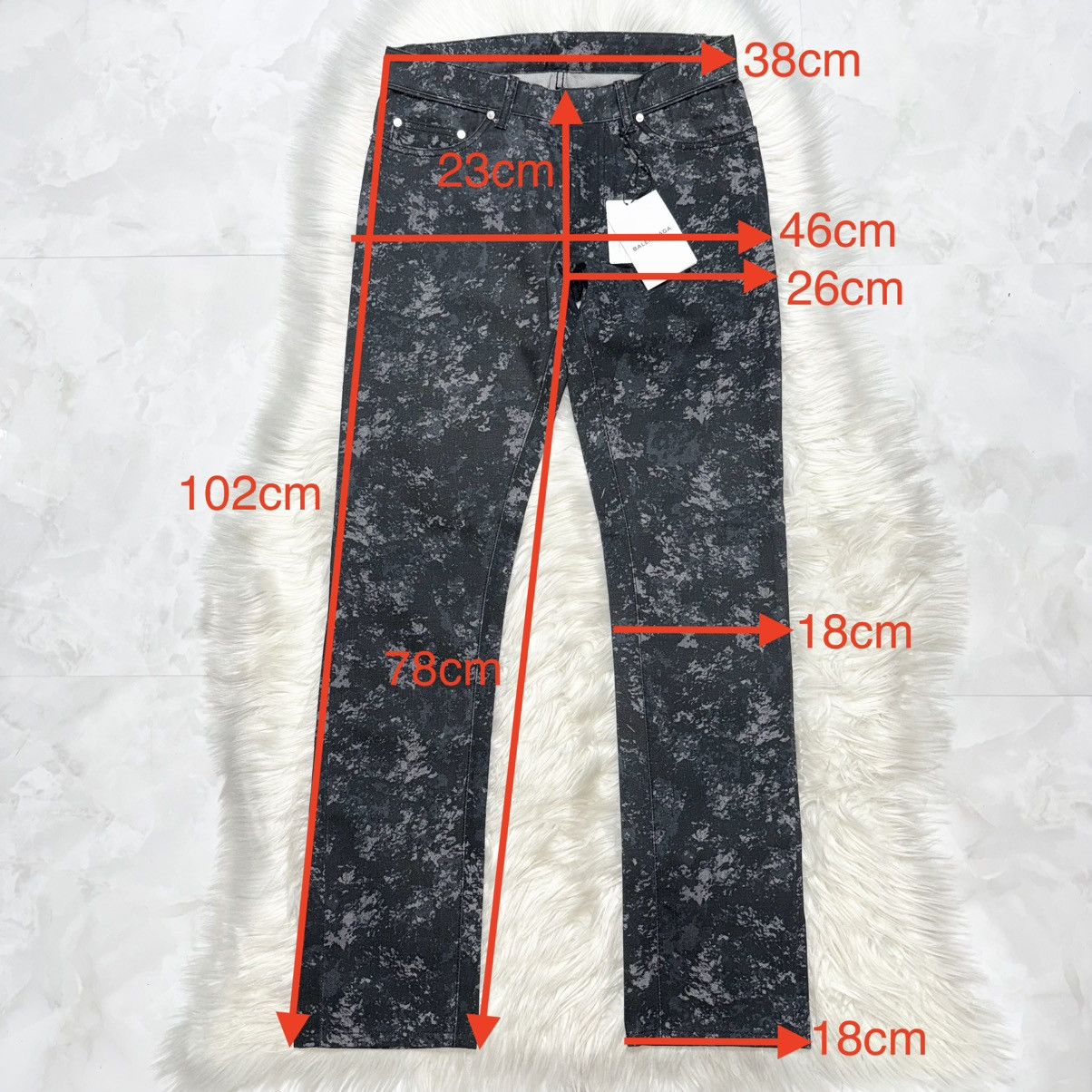 Balenciaga Balenciaga leather patch, marbled Blizzard denim pants Size US 29 - 6 Thumbnail
