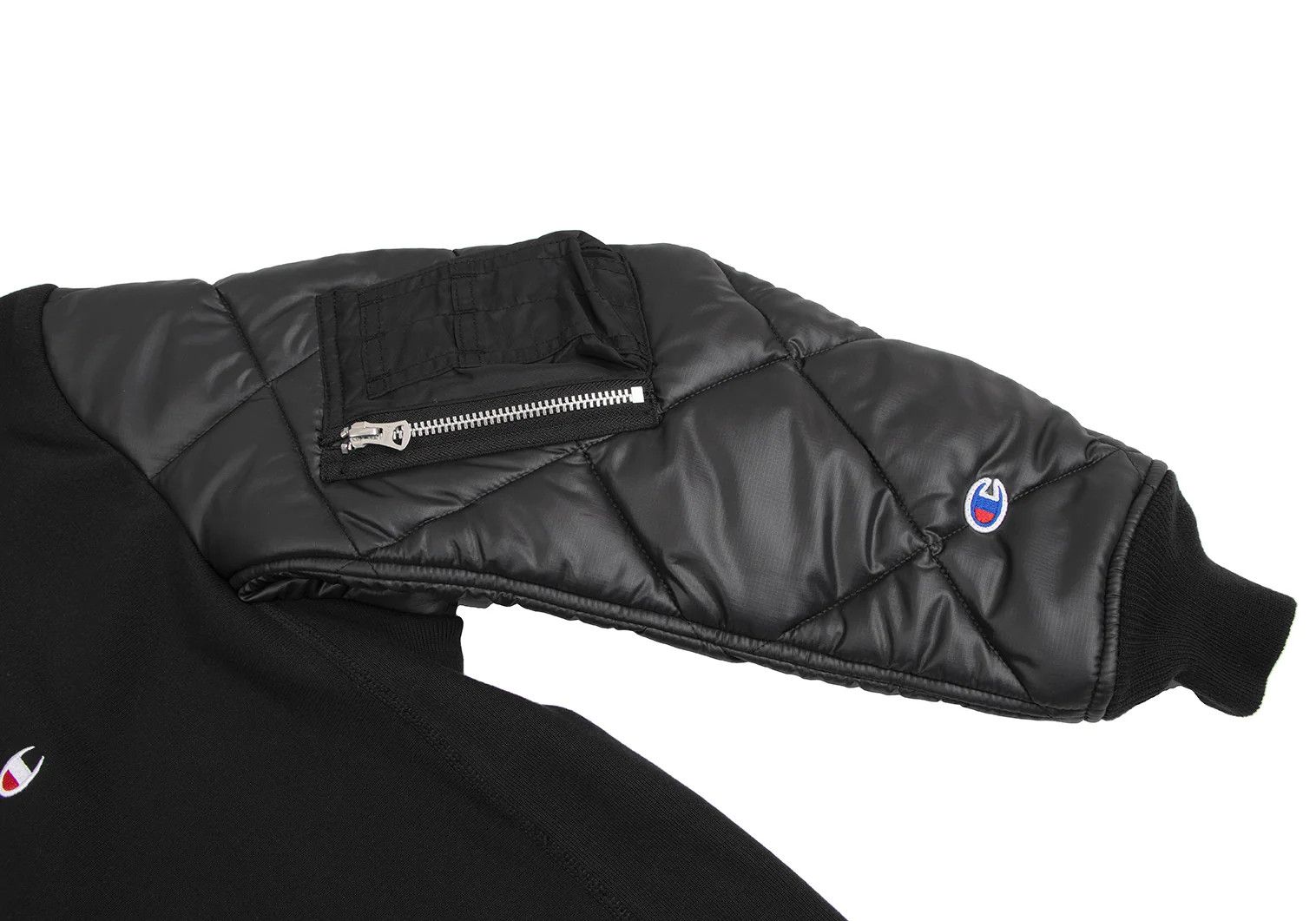 Junya Watanabe Black Quilted Sleeve Custom Sweatshirt Parka M Size US M / EU 48-50 / 2 - 6 Thumbnail