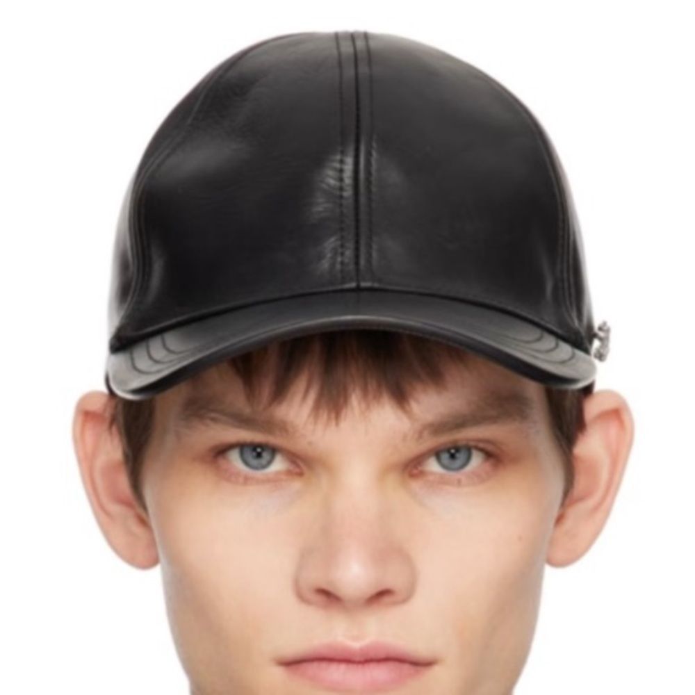 Jil Sander Jil Sander men’s Black Calfskin Cap, Black, Size Small, NWT Size ONE SIZE - 1 Thumbnail