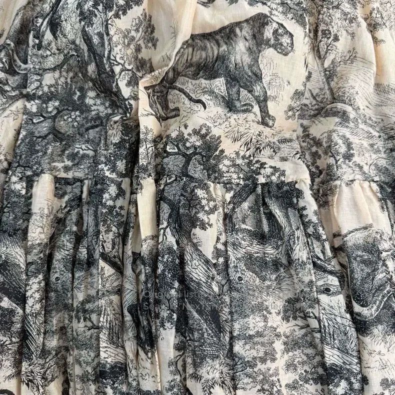 Dior Dior Brown jungle animal pleated long skirt Size 24" / US 00 / IT 34 - 7 Thumbnail