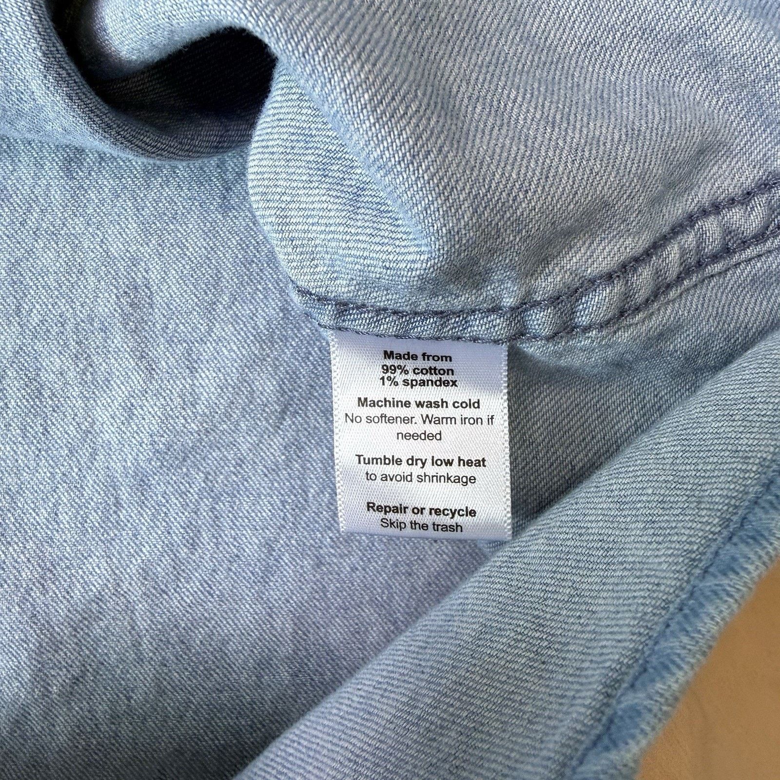 Other Poncho Pearl Snap Denim Shirt Medium Blue Button Up Workwear Size US M / EU 48-50 / 2 - 7 Thumbnail
