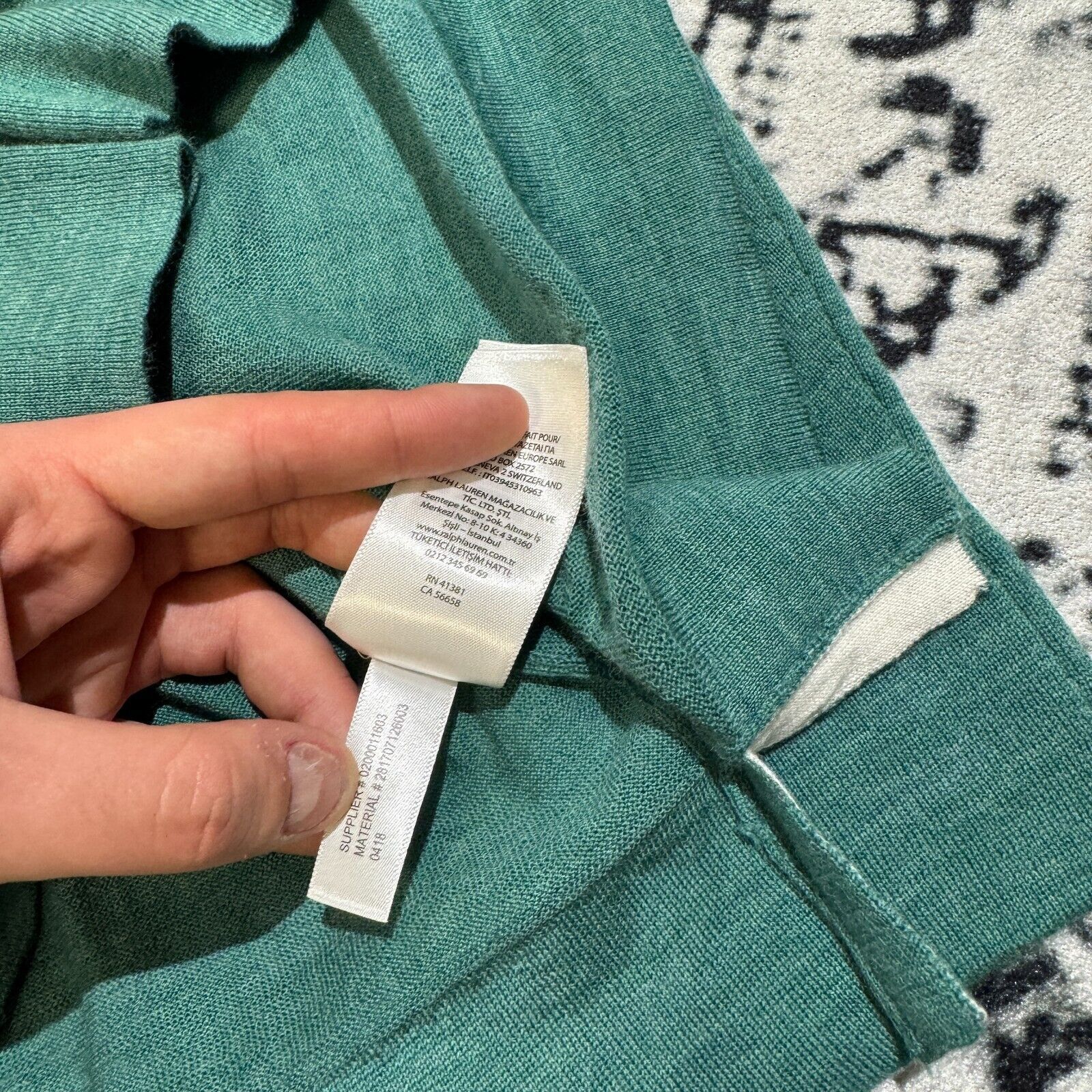 Ralph Lauren × Vintage Vintage Polo Ralph Lauren Unisex Turquoise Sweater Size S V Size US S / EU 44-46 / 1 - 9 Thumbnail