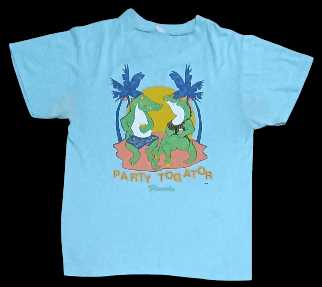 Habitat × Vintage VINTAGE 80s PARODY FLORIDA PARTY TOGATOR SHIRT Size US L / EU 52-54 / 3 - 4 Thumbnail
