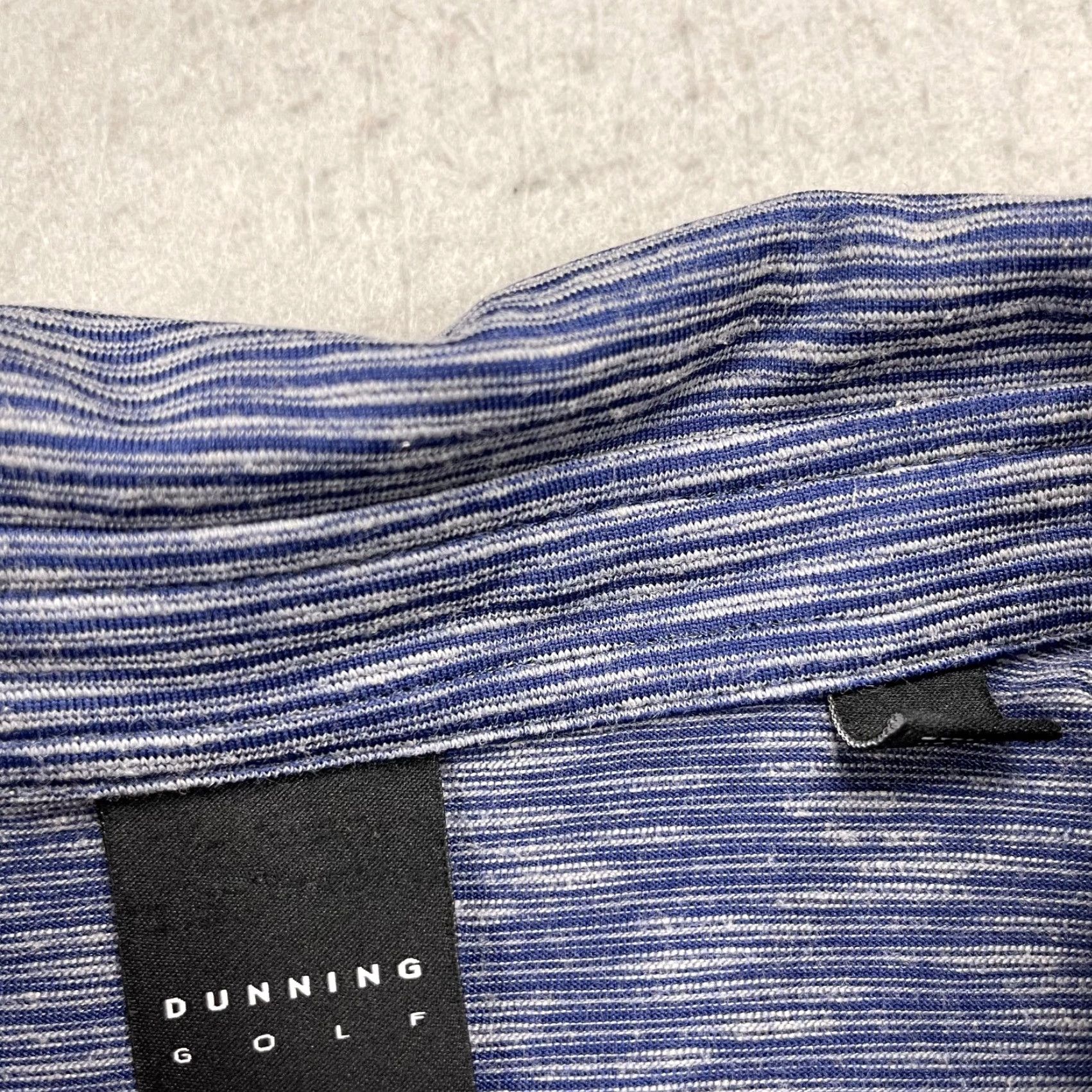 Vintage Dunning Polo Shirt Mens Large Blue Striped polyester cotton 100 Short Sleeve Golf logo Vintage: No Size US L / EU 52-54 / 3 - 4 Thumbnail