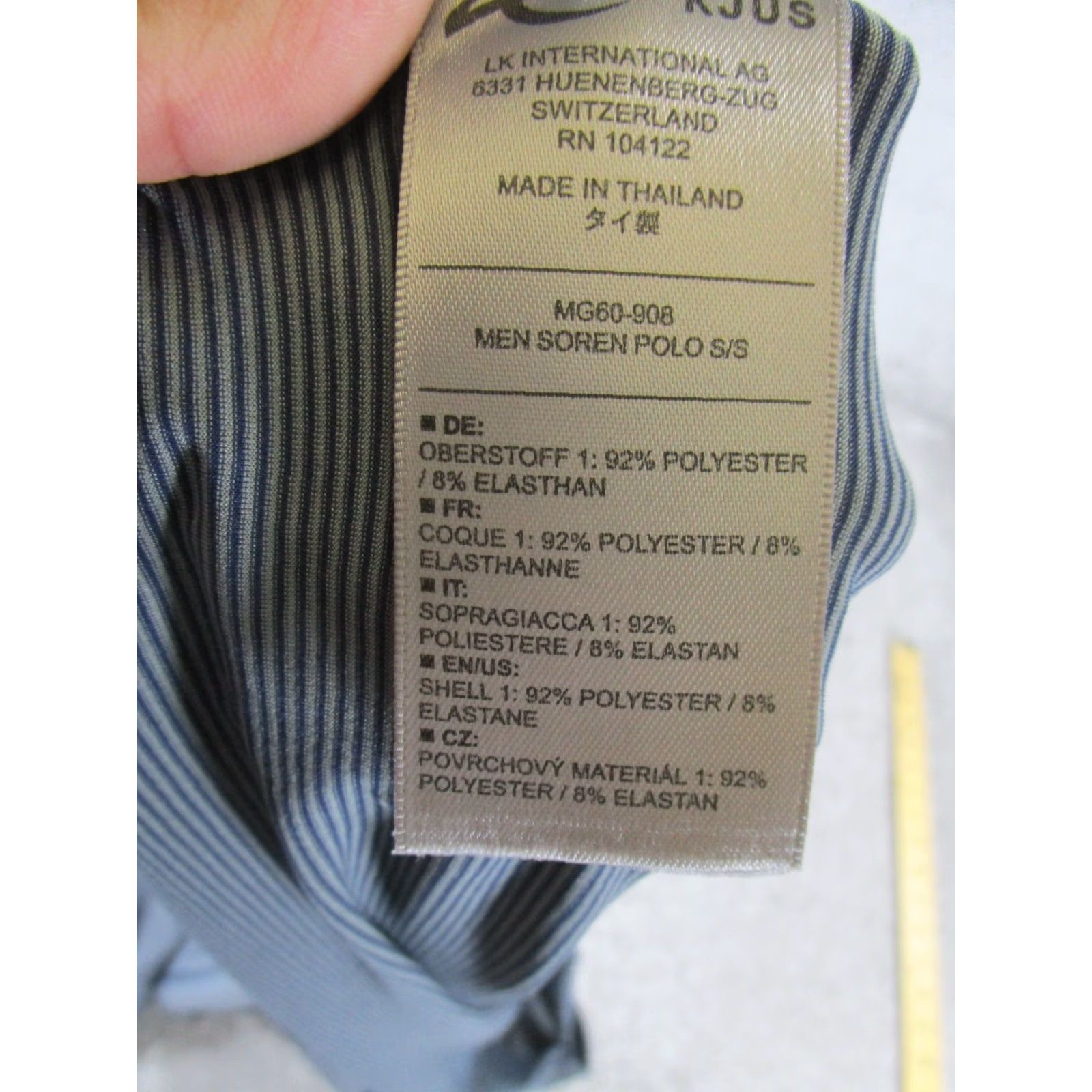 KJUS Kjus Polo Shirt Mens XL Gray Striped Short Sleeve Stretch Golf Polo Mens Size US XL / EU 56 / 4 - 7 Thumbnail