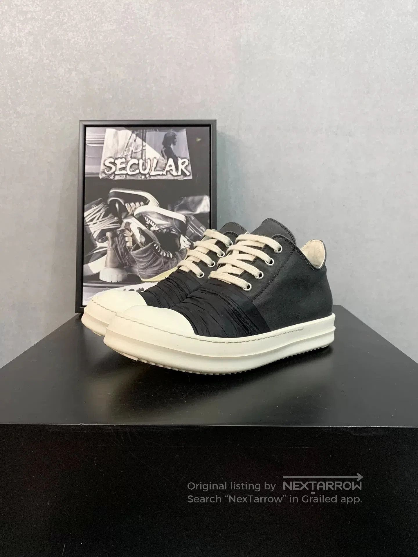 Rick Owens Rick Owens Black Silk Low. Size US 6.5 / IT 36.5 - 1 Thumbnail