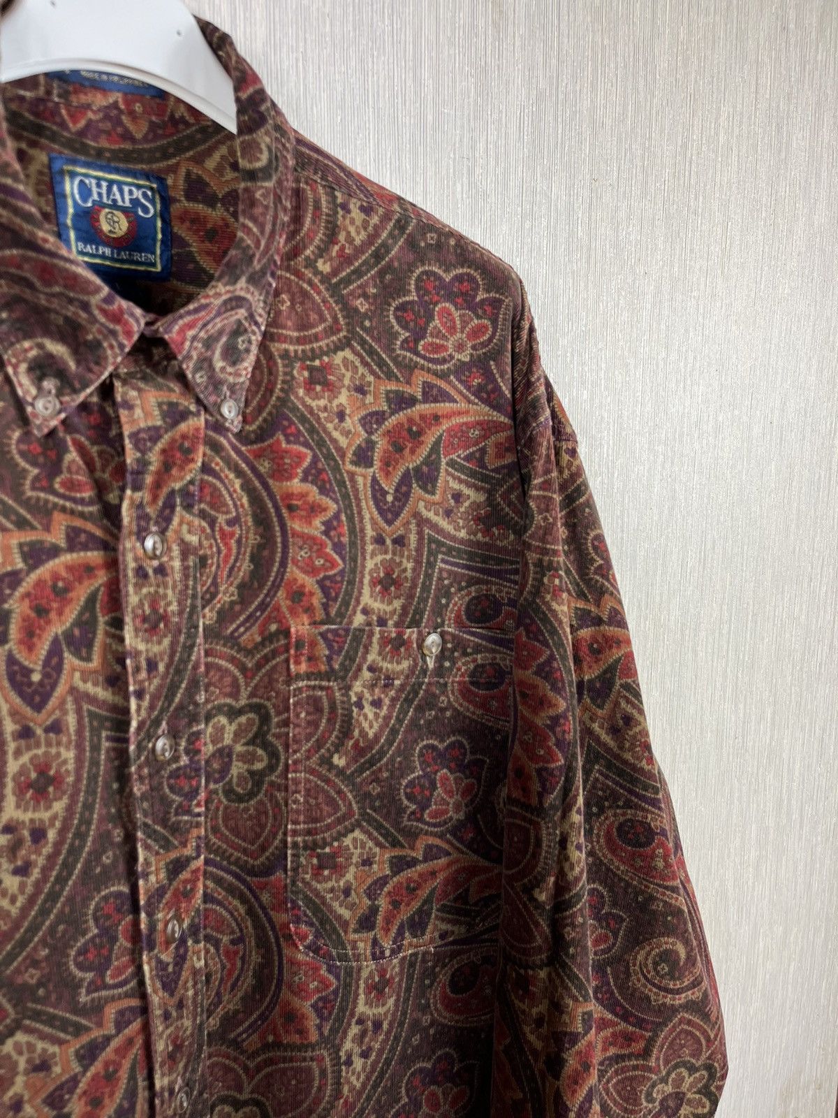 Chaps Ralph Lauren × Ralph Lauren × Vintage Chaps Ralph Lauren corduroy velvet fullprint floral shirt Size US L / EU 52-54 / 3 - 8 Thumbnail