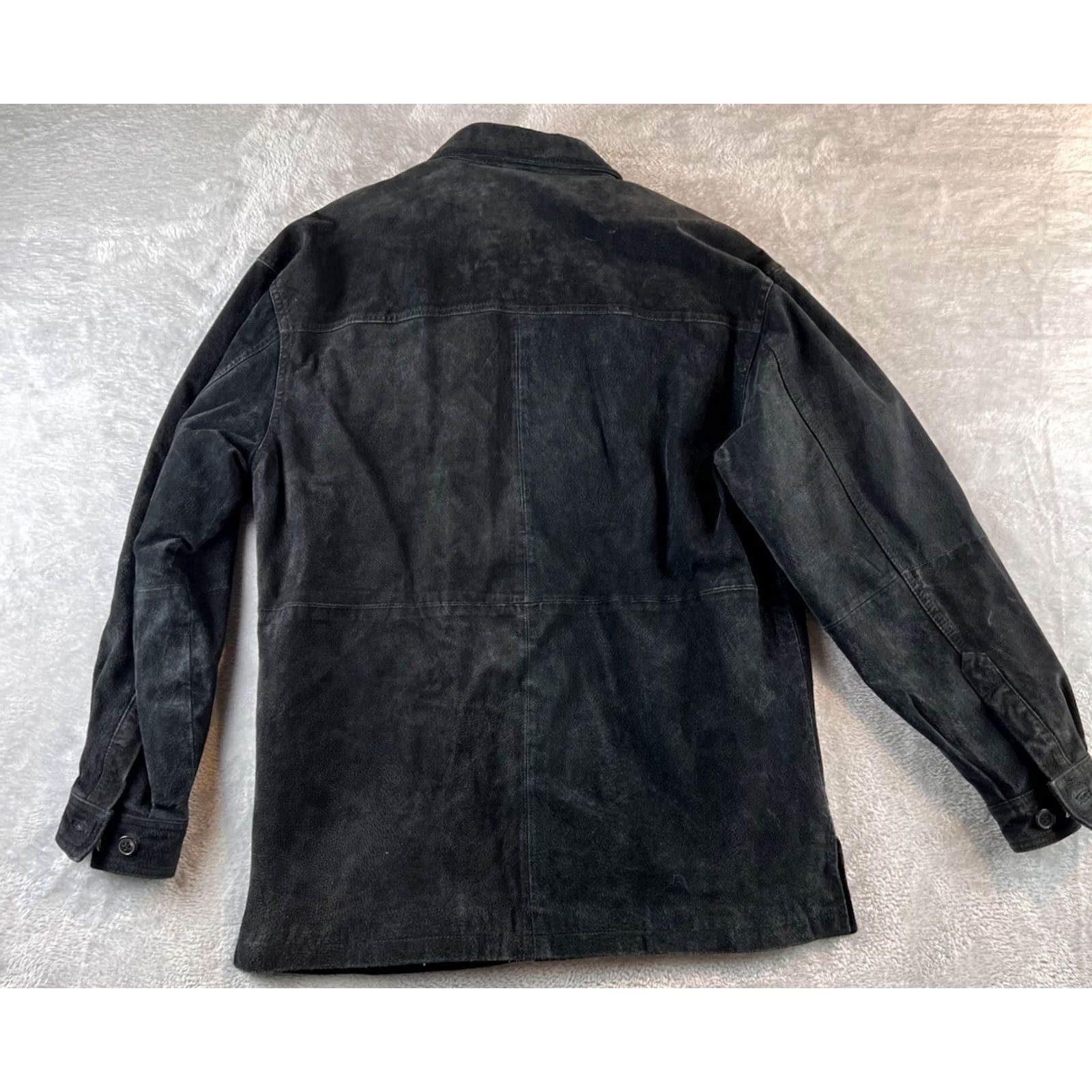 Vintage Boston Harbour Leather Jacket Men's Small Black Full Zip Outdoor Wear Suede Mid-Length Jacket Regular Fit Casual Wear Size US S / EU 44-46 / 1 - 2 Thumbnail
