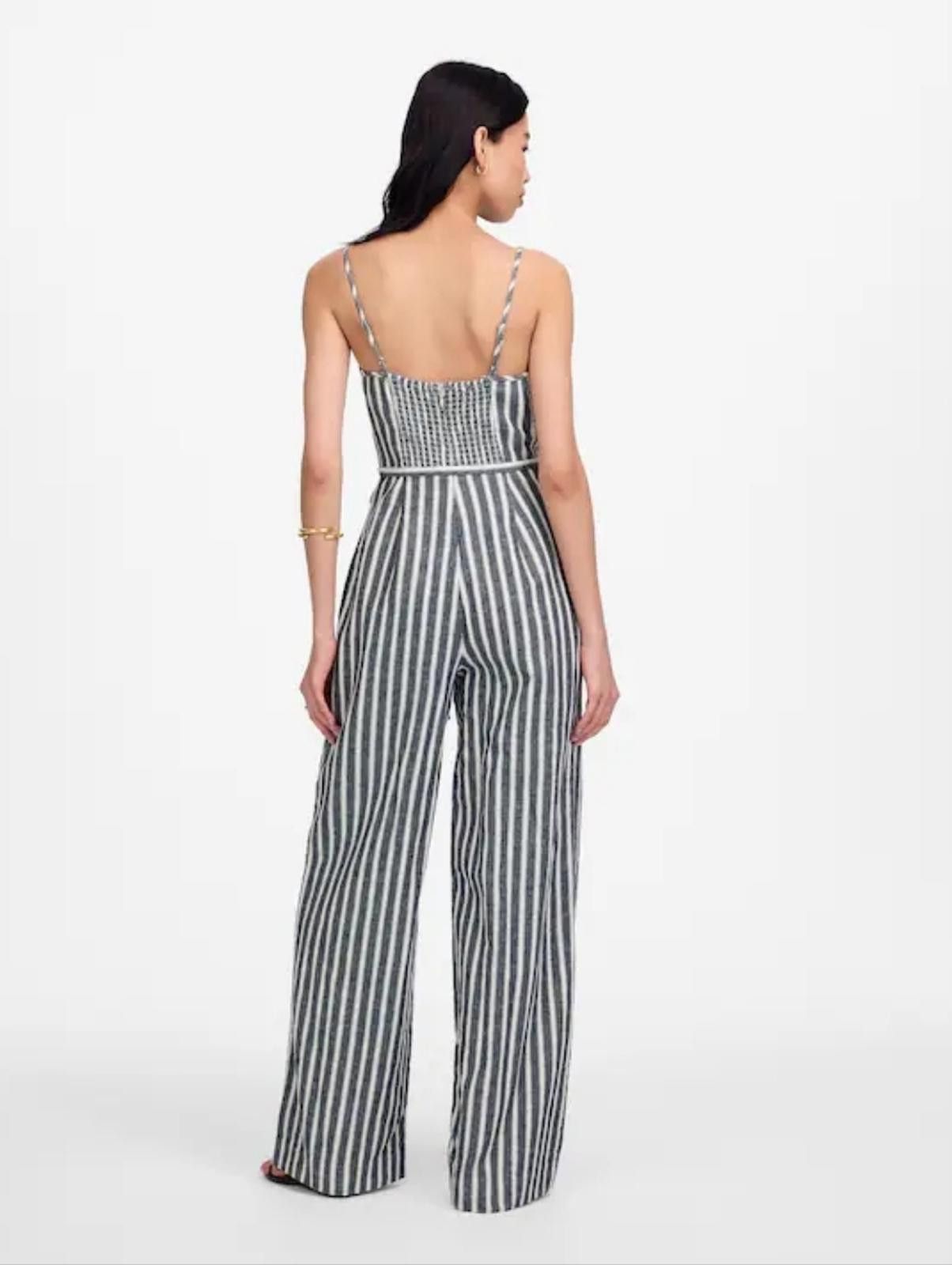 Madewell Madewell Pleated Wide-Leg Jumpsuit in Pinstripe Linen Size 24" / US 00 / IT 34 - 5 Thumbnail