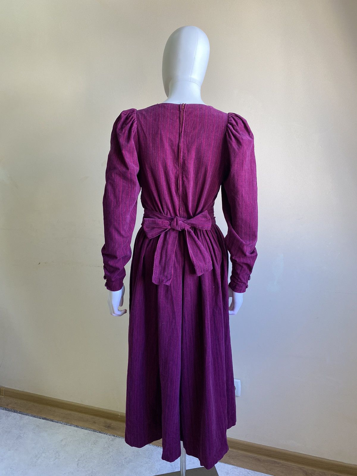 Laura Ashley Vintage 80s Laura Ashley Pink/Purple Belted Midi Dress Size M / US 6-8 / IT 42-44 - 17 Thumbnail