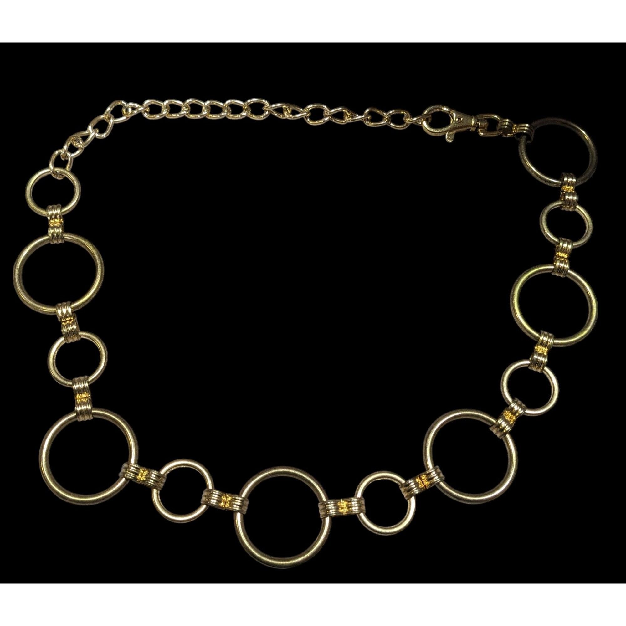 Other Vintage Glam Chunky Ring Chain Gold Tone Necklace Size ONE SIZE - 1 Thumbnail