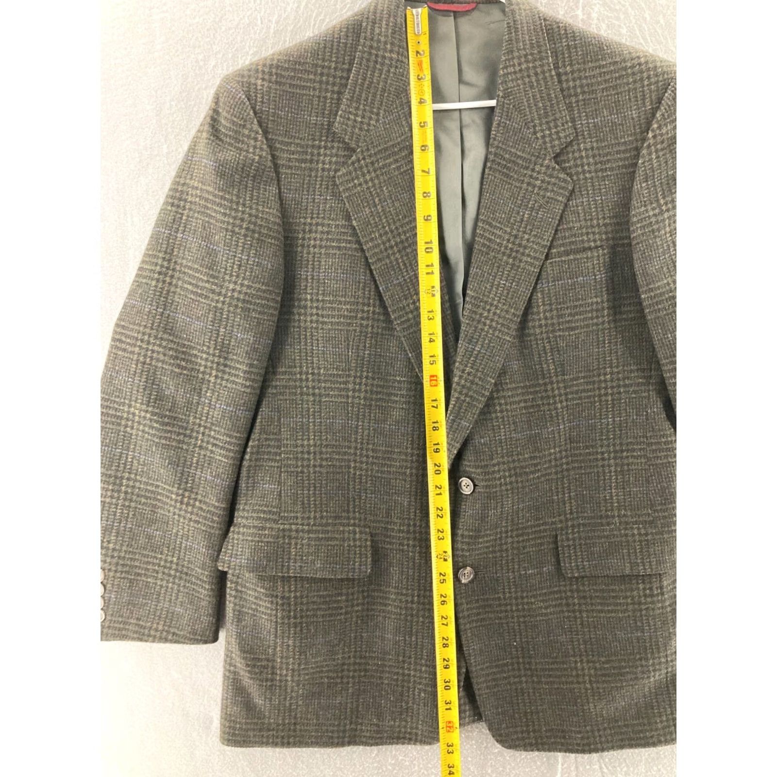Hart Schaffner Marx Hart Schaffner Marx Blazer Mens Wool Plaid Single-Breasted Two-Button Notch Lapel Long Jacket 42 Multicolor Wool Blazer Men Size 42R - 3 Thumbnail