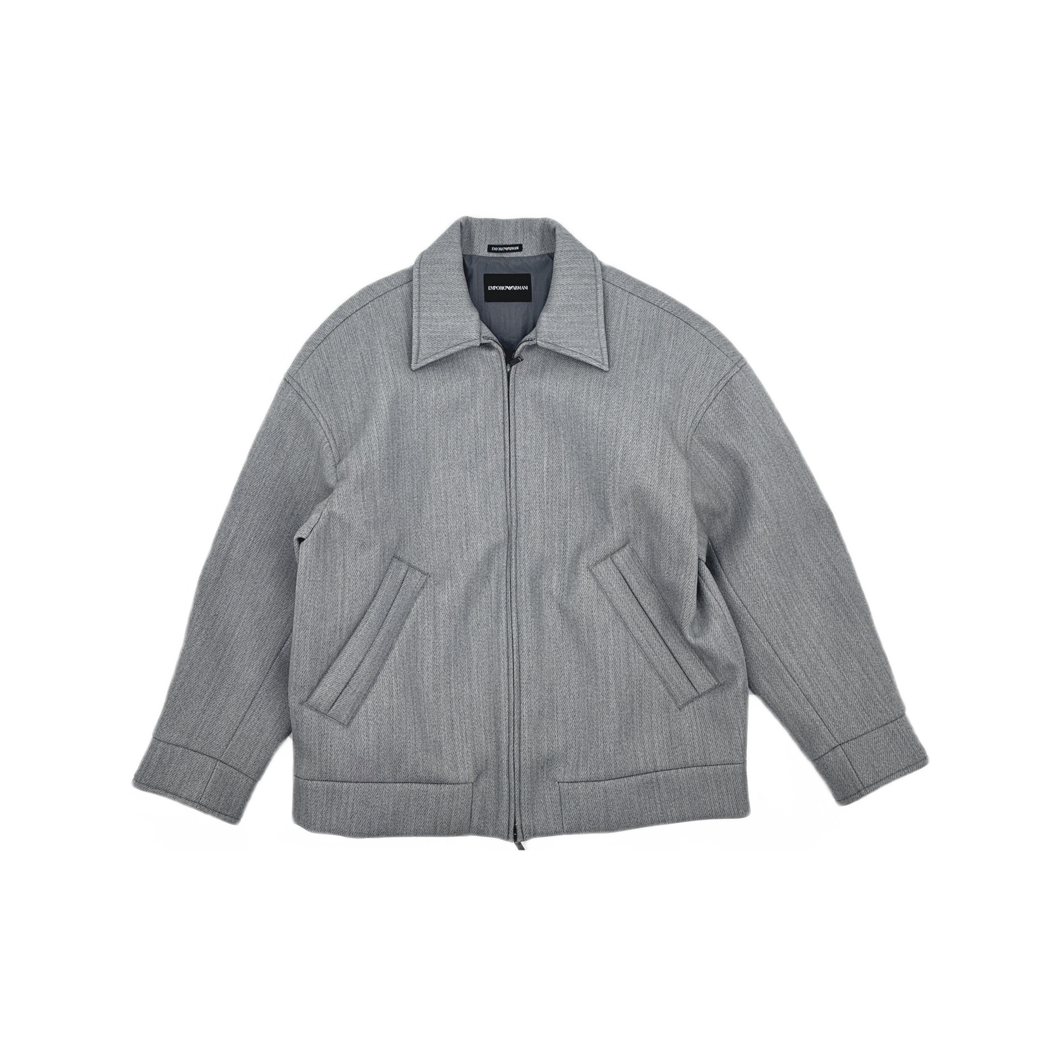 Emporio Armani Emporio Armani Herringbone Wool Blend Blouson Jacket Size 50 Size US M / EU 48-50 / 2 - 1 Thumbnail