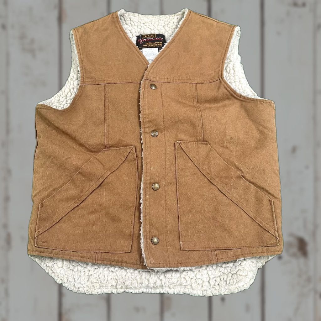 Walls Walls Blizzard-Pruf Vest Mens Medium Brown Sherpa Lined Insulated Workwear USA Size US M / EU 48-50 / 2 - 1 Thumbnail