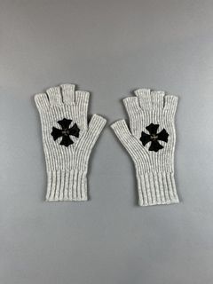 Buy Free Shipping Chrome Hearts Logo Print Work Gloves Black