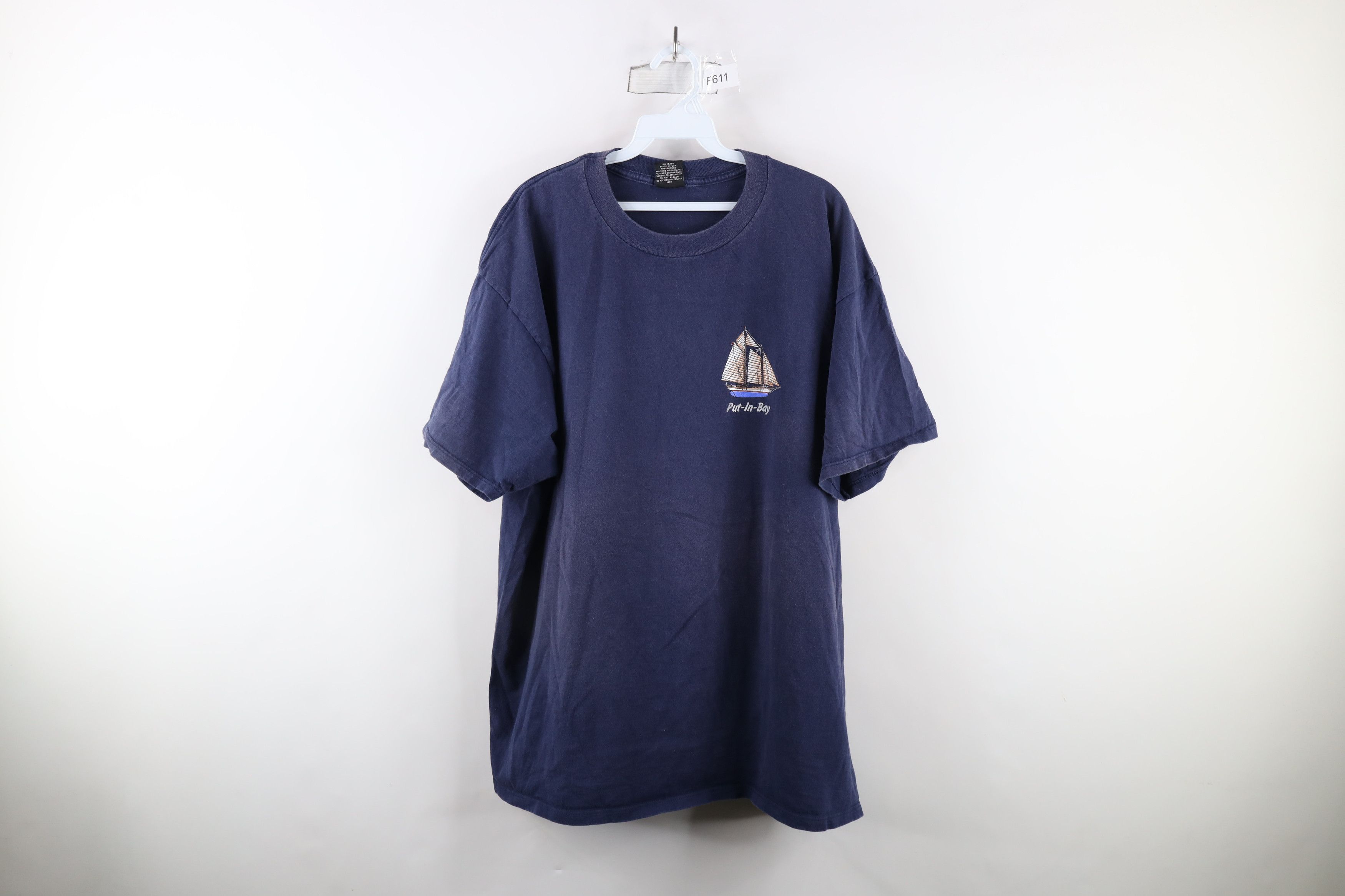 Vintage Vintage 90s Streetwear Classic Sailboats T-Shirt Blue USA Size US XXL / EU 58 / 5 - 1 Thumbnail