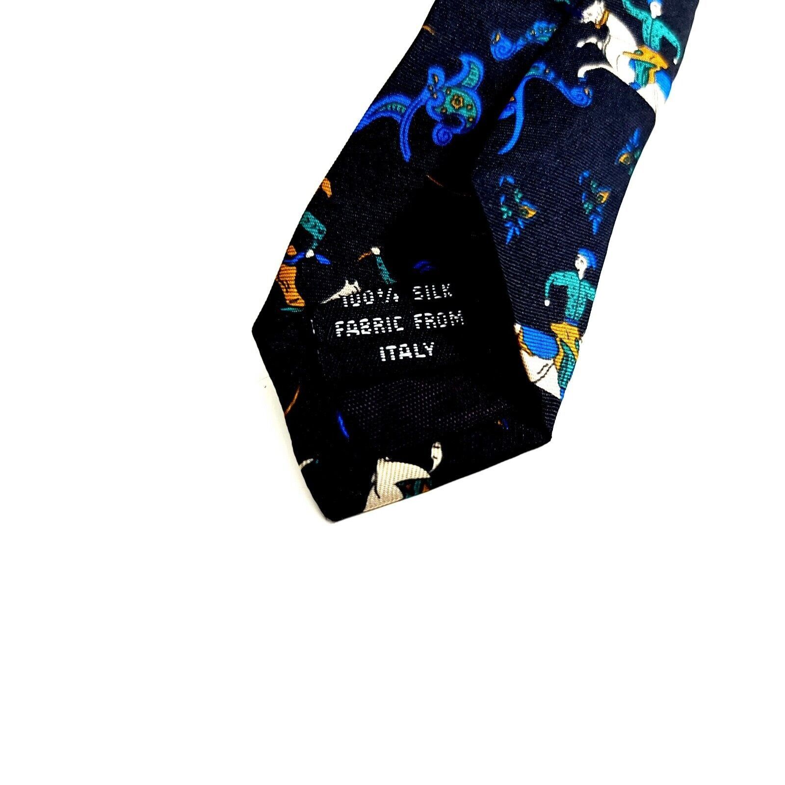 Stanley Blacker Stanley Blacker Black Jousting Print Wide Silk Tie Size ONE SIZE - 4 Thumbnail