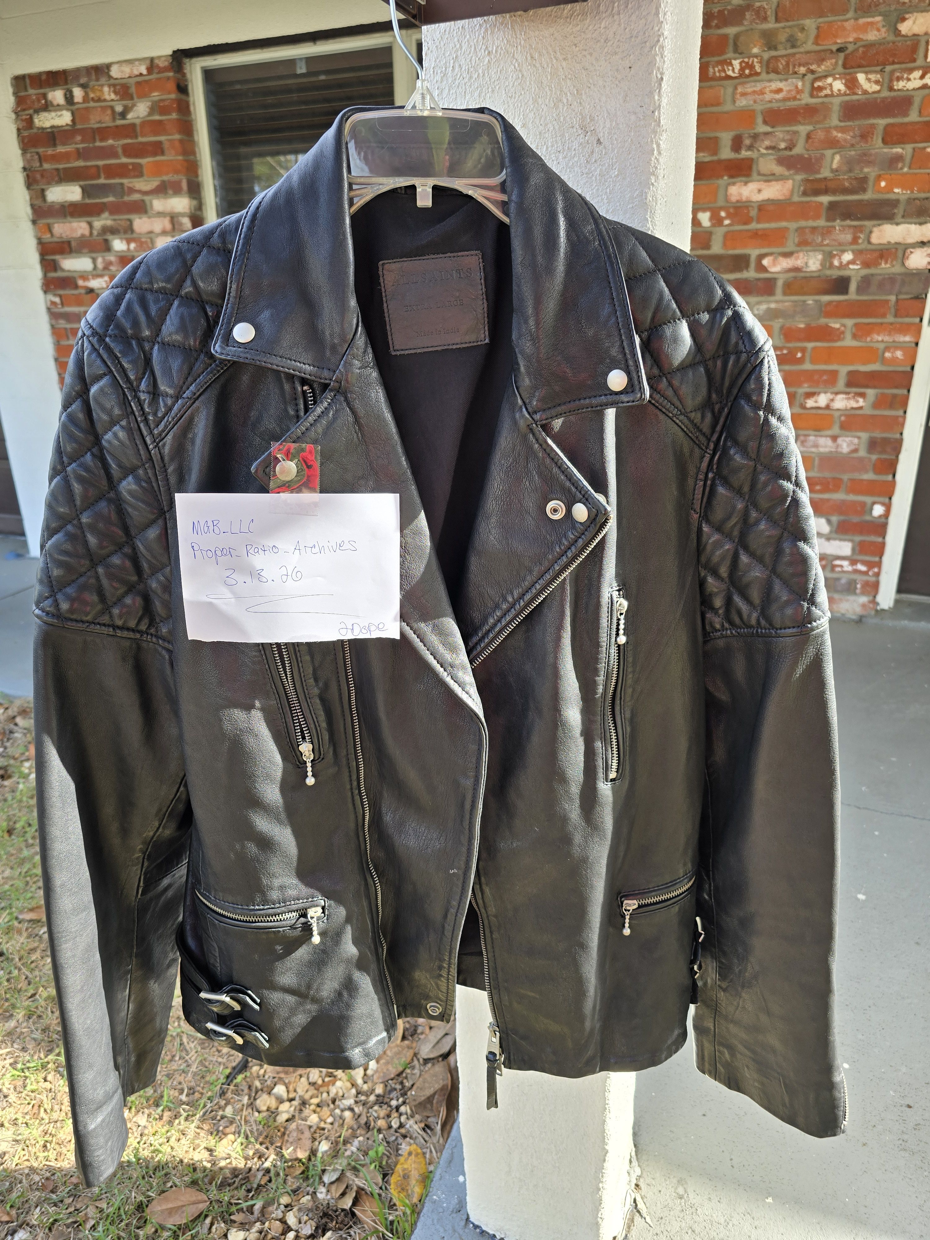 Allsaints ARCHIVE ROCKSTAR Japanese Leather Motorcycle Jacket Size US XL / EU 56 / 4 - 3 Thumbnail