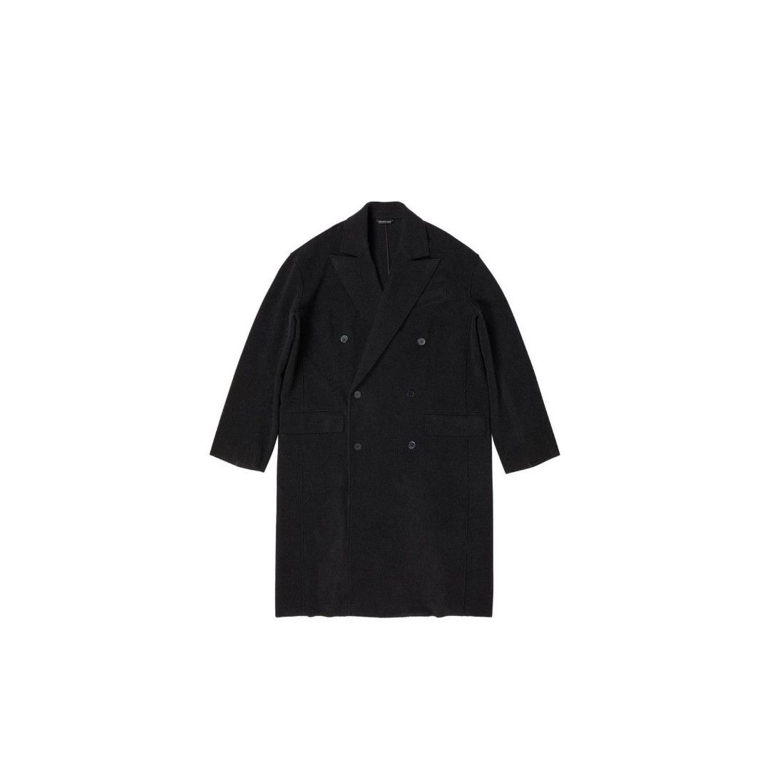 o1mt1gz0325 Raw Edge Coat in Black