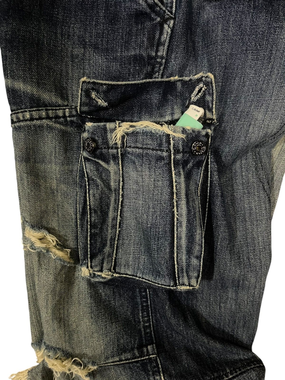 G-Star Vintage G Star Raw Blue Washed Cargo Ripped Distressed Jeans Size US 30 / EU 46 - 15 Thumbnail