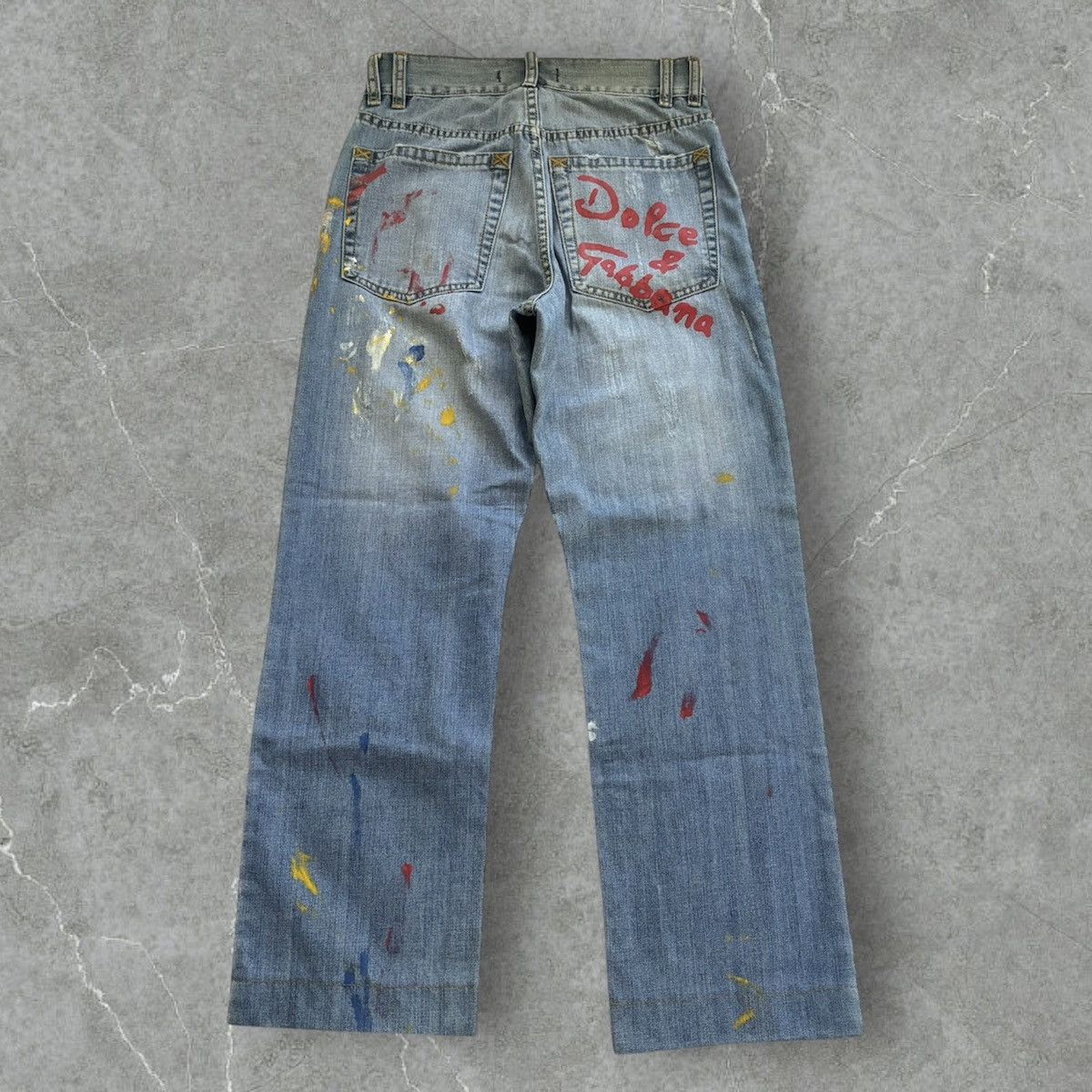 Dolce & Gabbana Dolce & Gabbana Paint Splatter Jeans Size 27" / US 4 / IT 40 - 2 Thumbnail