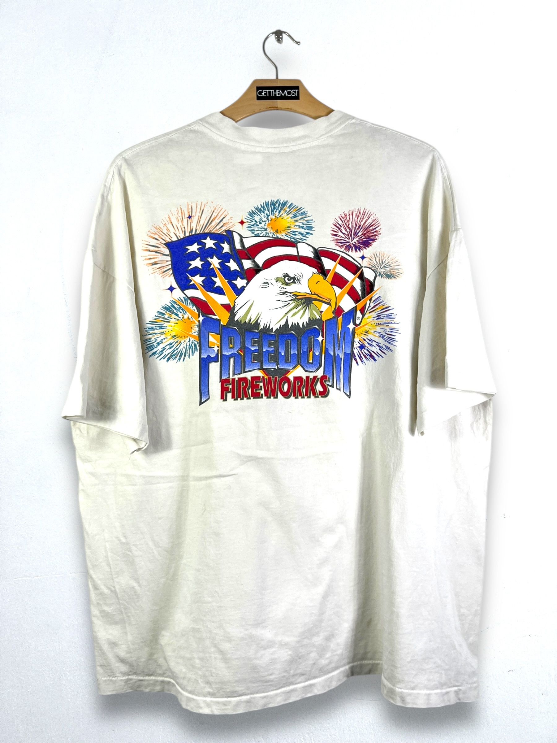 Vintage No.5205 Vintage 90s Freedom Fireworks Graphic Tee (XXL) Size US XXL / EU 58 / 5 - 1 Thumbnail