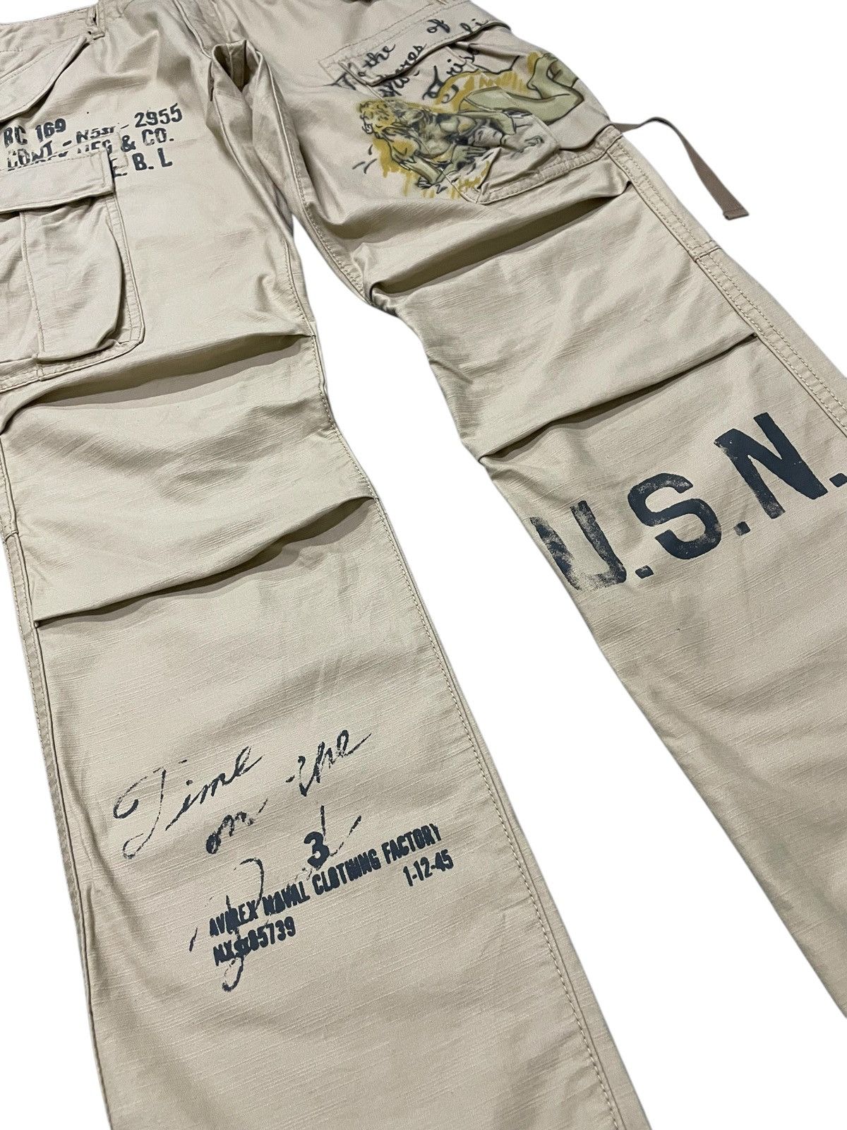 Avirex × Hysteric Glamour Rare Avirex Stencil Tattoo Naked Girl USN Cargo Pants Size US 30 / EU 46 - 6 Thumbnail