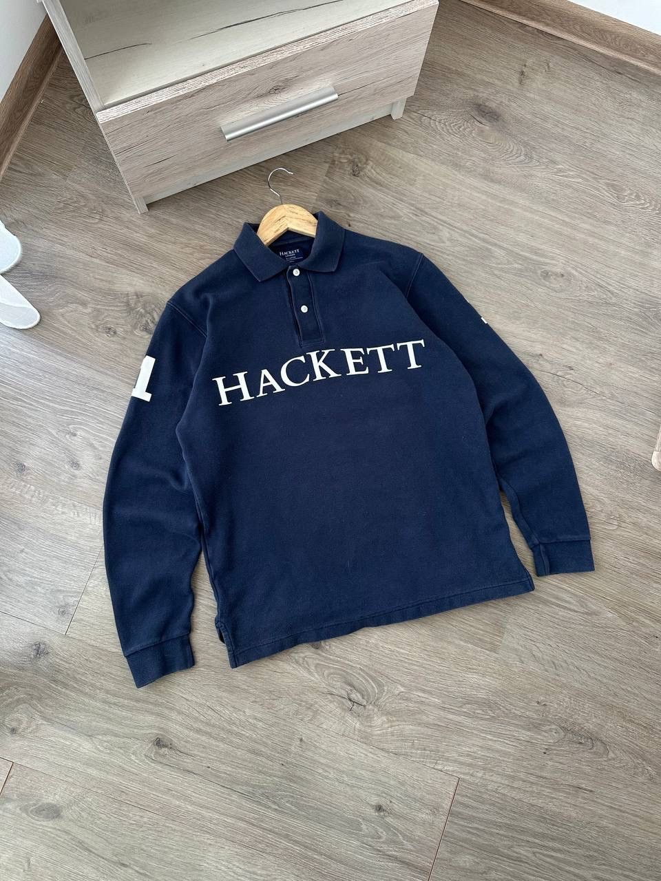 Hackett × Vintage Vintage Hackett 1 Blue Big Logo Rugby Sweatshirt Size US S / EU 44-46 / 1 - 10 Thumbnail