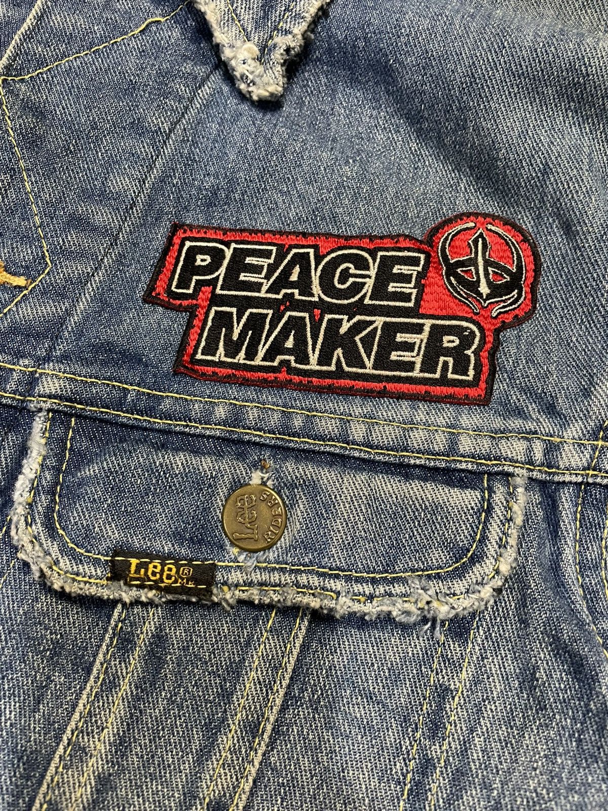 Lee Vintage 90s Lee Denim Jacket Custom Peace Maker Made In USA Size US S / EU 44-46 / 1 - 3 Thumbnail