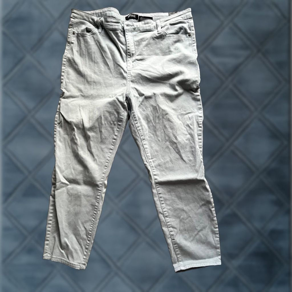 Buffalo David Bitton Buffalo David Bitton Womens 16/36 Blue Havana High Rise Soft Stretch Ankle Pant Size 38" / US 16 / IT 52 - 1 Thumbnail