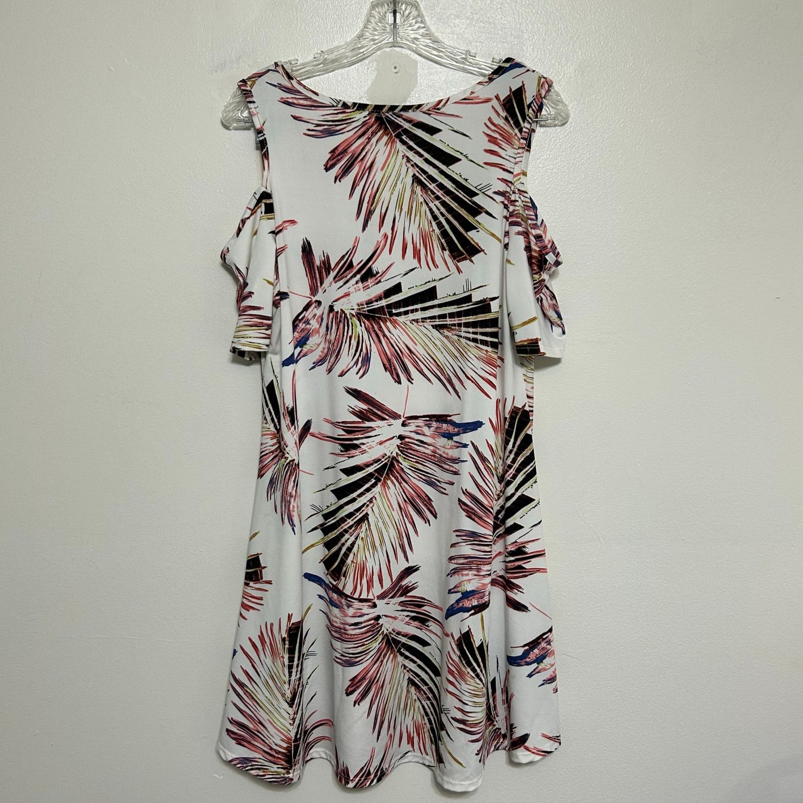 Other Lexington Avenue Tropical Palm Cold Shoulder Dress 1X Size XXL / US 16-18 / IT 52-54 - 2 Thumbnail