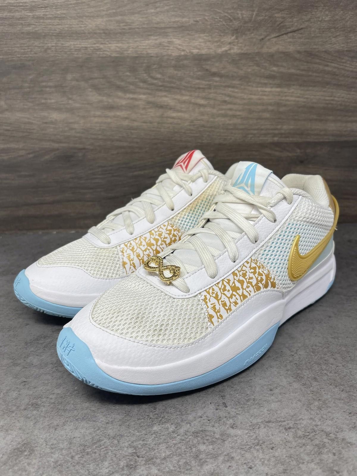 Nike Nike Ja 1 Shoes Mens 9.5 Chinese New Year White Gold Blue Size US 9.5 / EU 42-43 - 2 Thumbnail