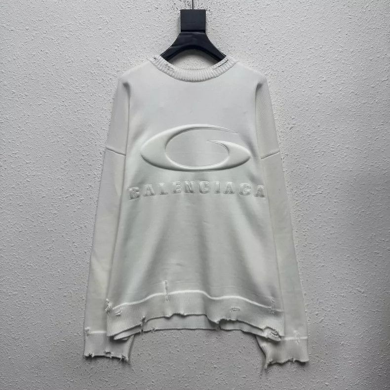 Balenciaga Balenciaga Knitted sweater 3D embossed embroidery distress Size US XL / EU 56 / 4 - 1 Thumbnail