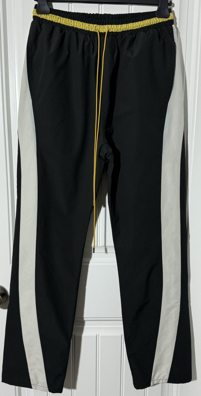 image of Rhude Fw22 Curved Side-Panel Track Pant in Black, Men's (Size 36)