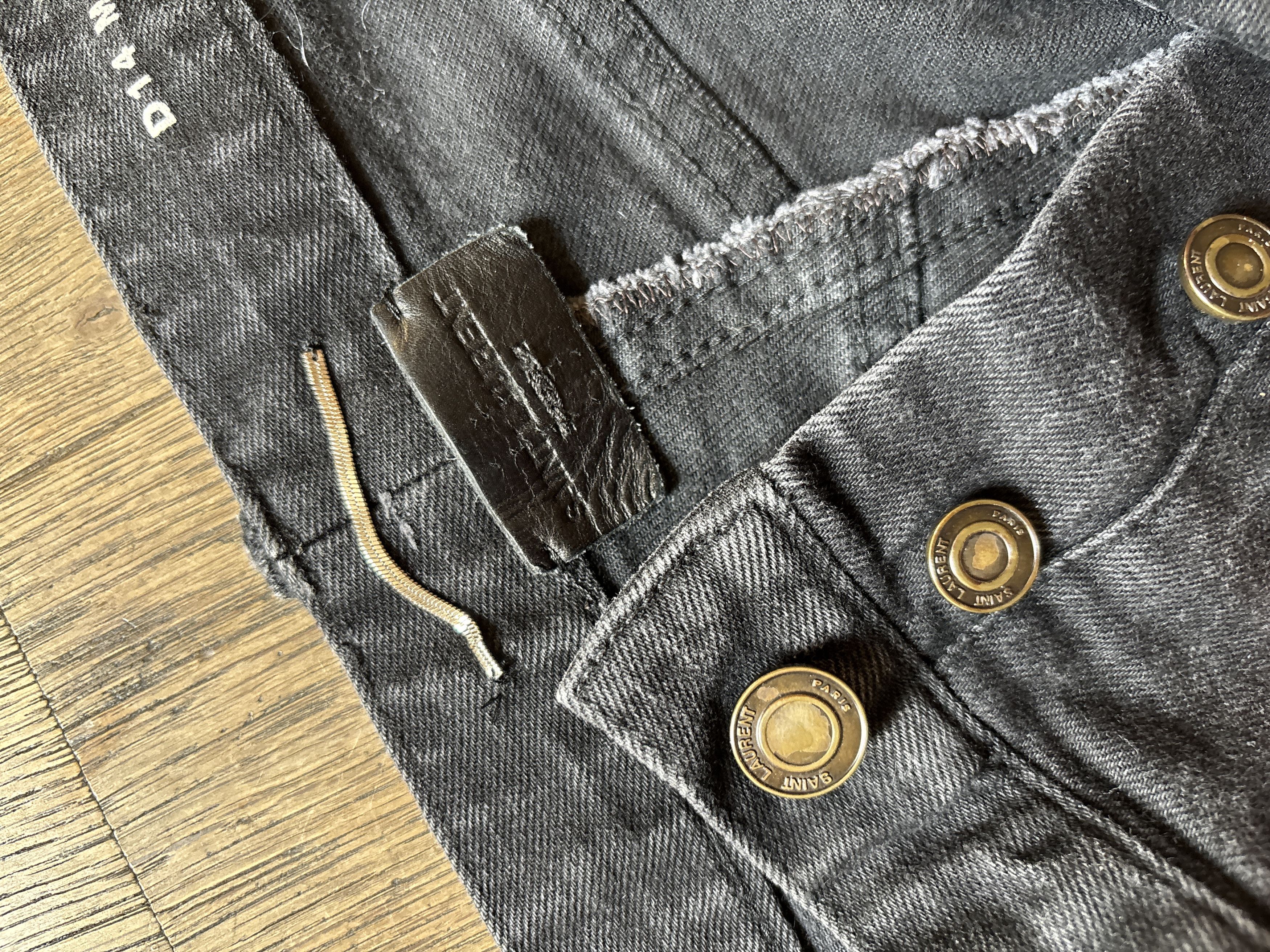 Saint Laurent Paris D14 Distressed Black Japanese Denim Size US 29 - 10 Thumbnail
