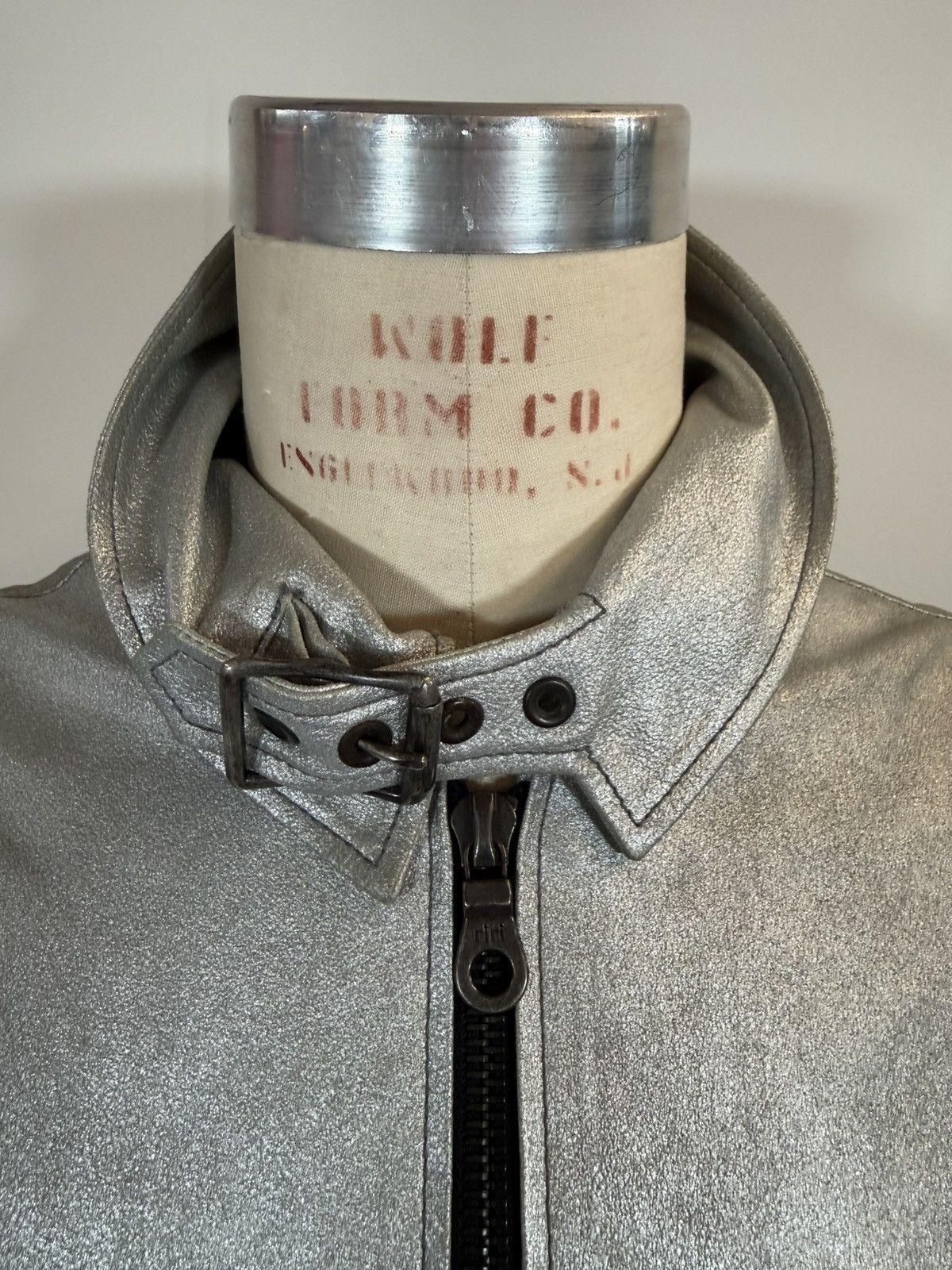 Michele Berandi Michel Berandi Silver Metallic Lambskin LeatherJacket Size US XL / EU 56 / 4 - 7 Thumbnail