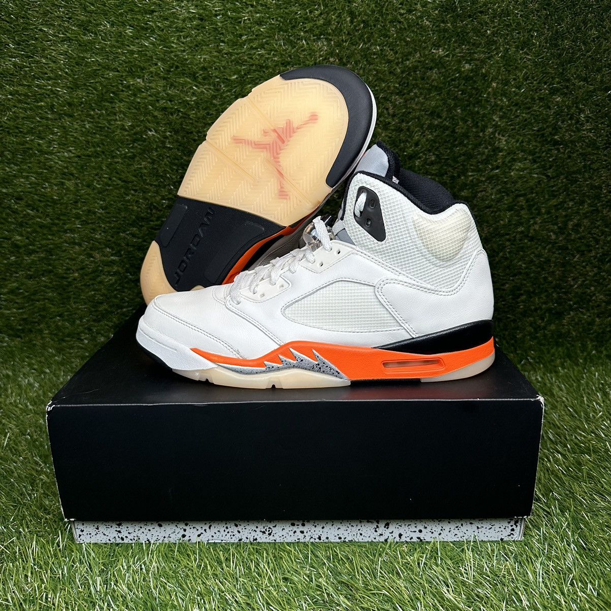 image of Jordan Nike Air Jordan 5 Shattered Backboard Shoes in Black/White/Orange, Men's (Size 10)