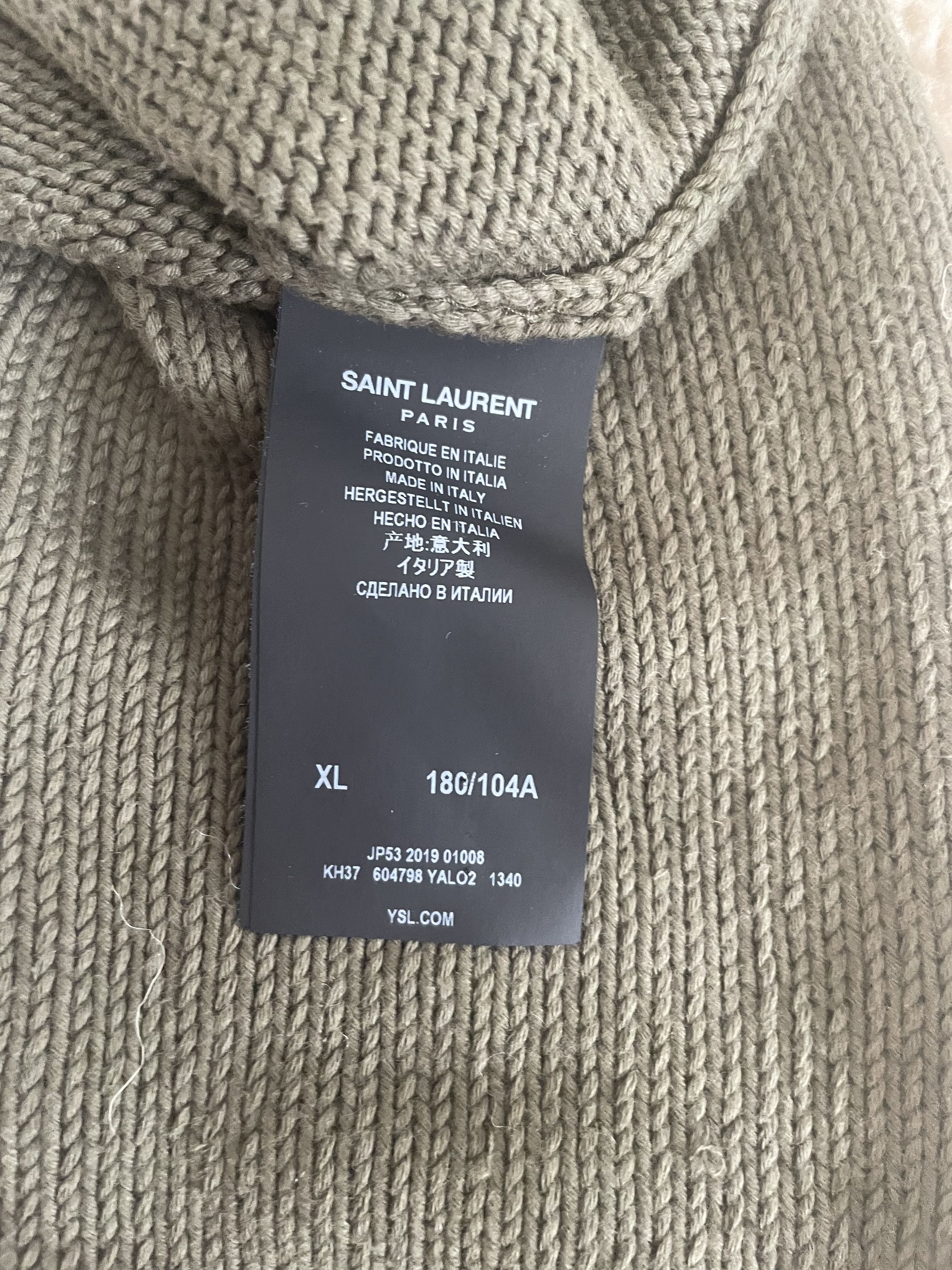 Saint Laurent Paris Saint Laurent Green Distressed Knit Sweater Size US XL / EU 56 / 4 - 4 Thumbnail