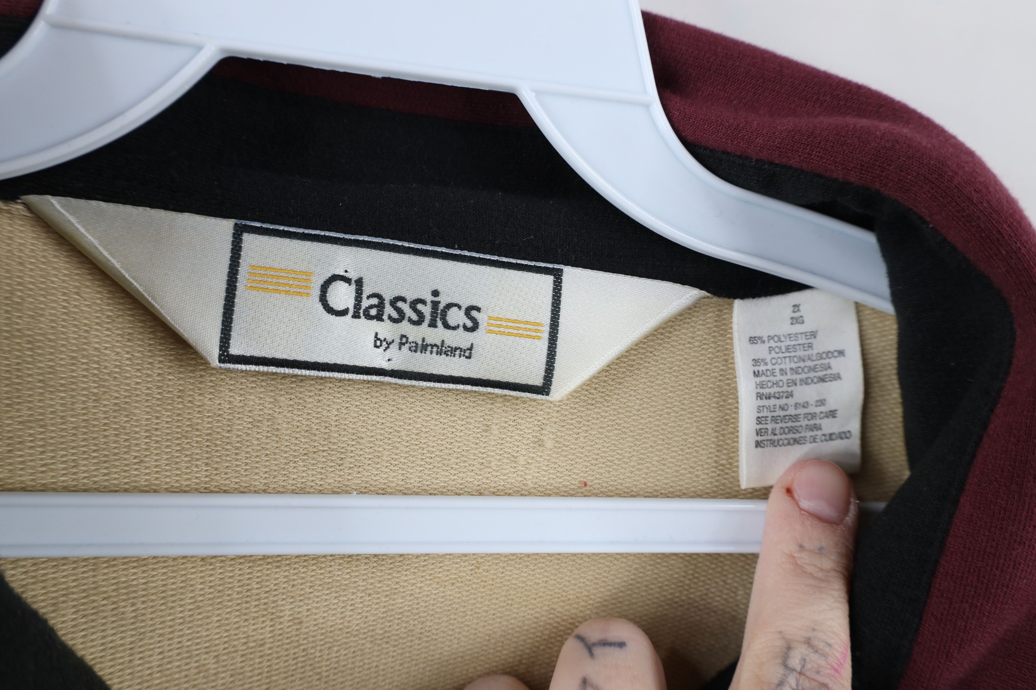 Vintage Vintage 90s Streetwear Block French Terry Collared Polo Size US XXL / EU 58 / 5 - 8 Thumbnail