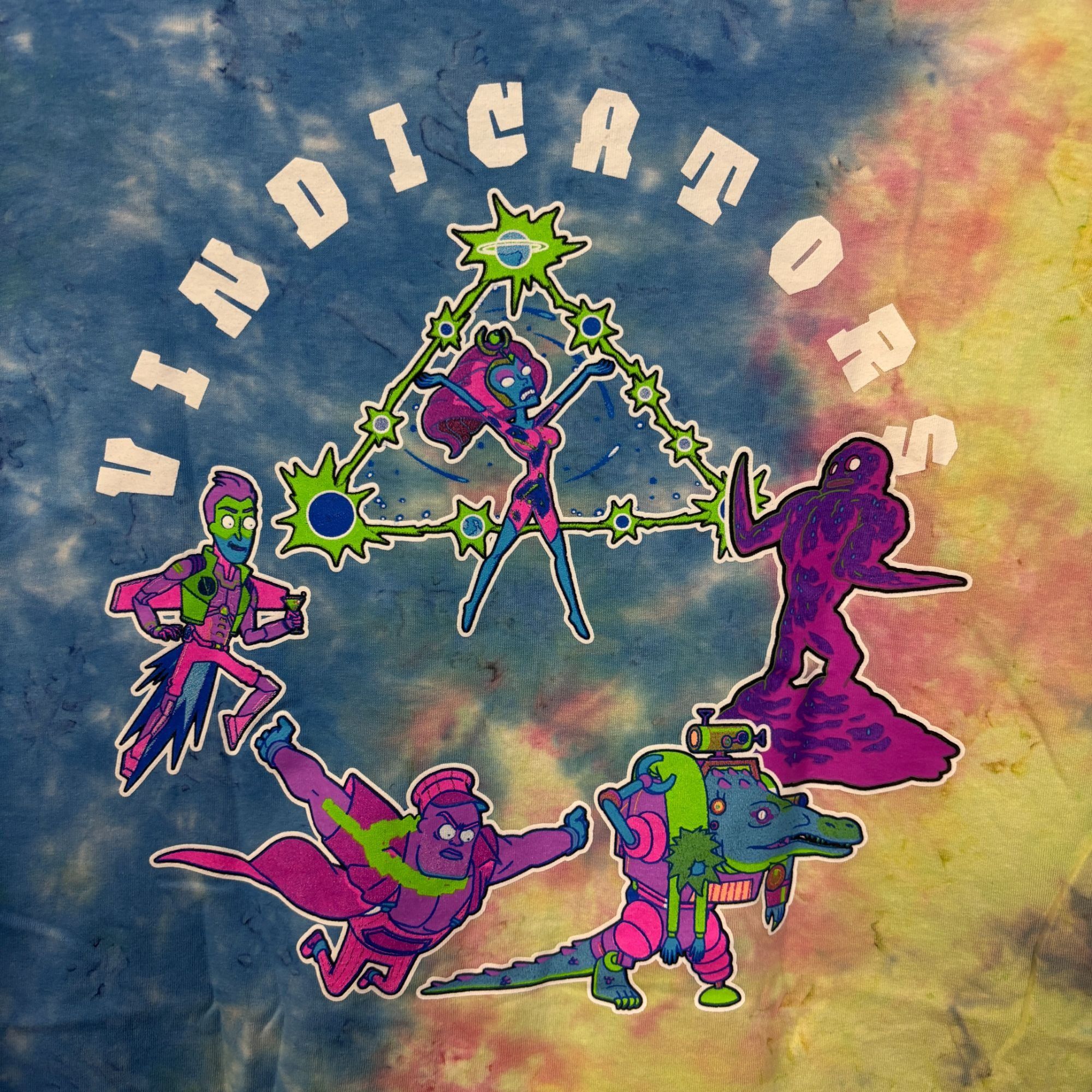 Nickelodeon Rick and Morty Vindicators Team tie dye T-shirt size medium Size US M / EU 48-50 / 2 - 3 Thumbnail