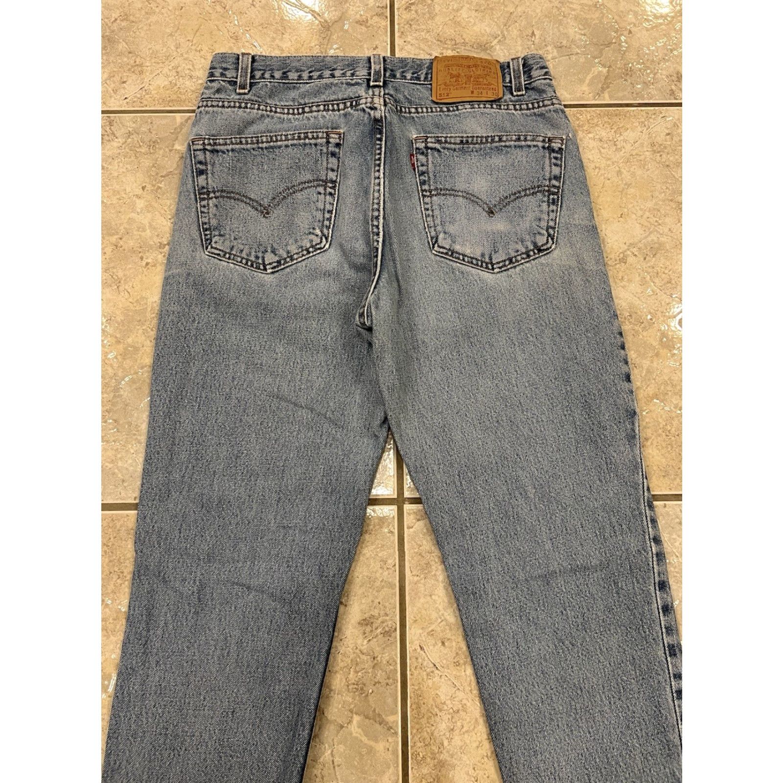 Levi's VINTAGE Levi's 512 Jeans Slim 34X30 Men Distressed Jeans 5-Pocket Denim Blue USA 90s Retro Size US 34 / EU 50 - 3 Thumbnail