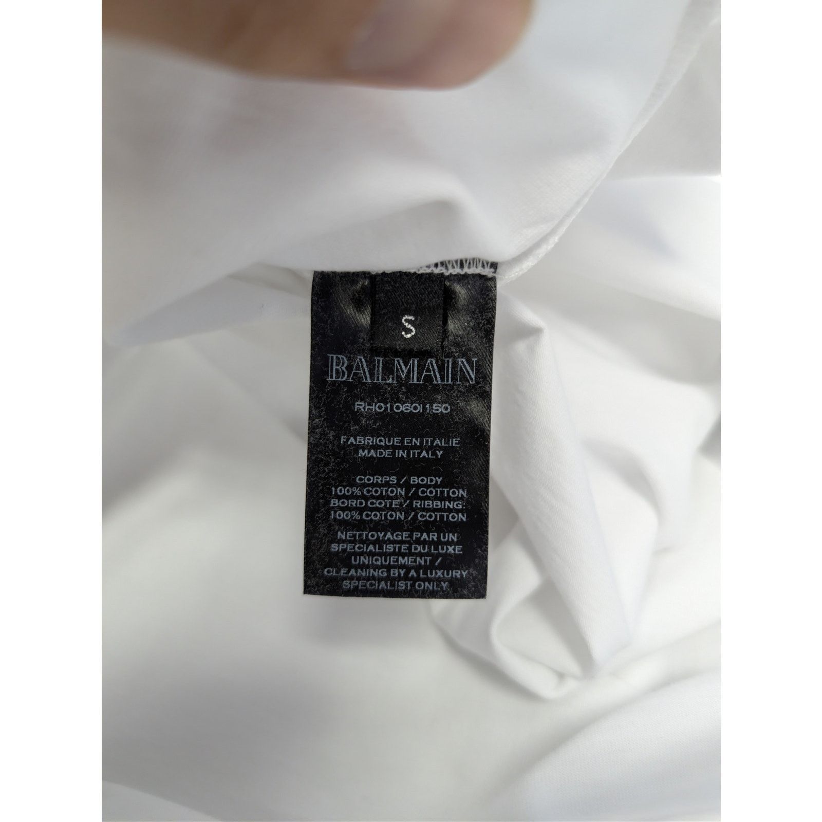 Balmain o1rshd1 Dangerous Print Cotton Crewneck T-Shirt in White Size US S / EU 44-46 / 1 - 18 Thumbnail