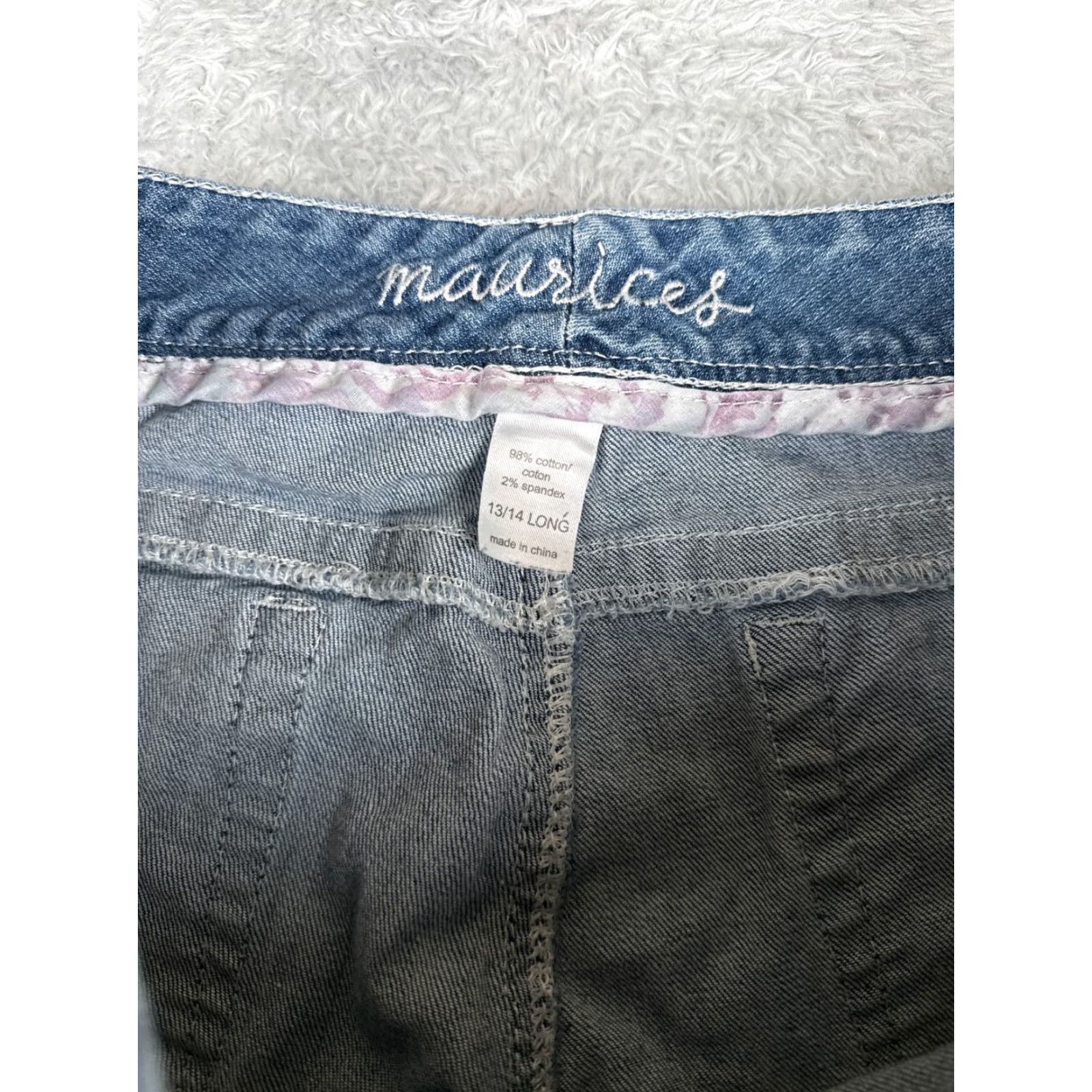 Vintage Maurices Jeans Blue Denim 13 L Low Rise Bootcut Flared 33x31 Cotton 5-Pocket Design Womens Jeans Size 34" / US 12 / IT 48 - 6 Thumbnail