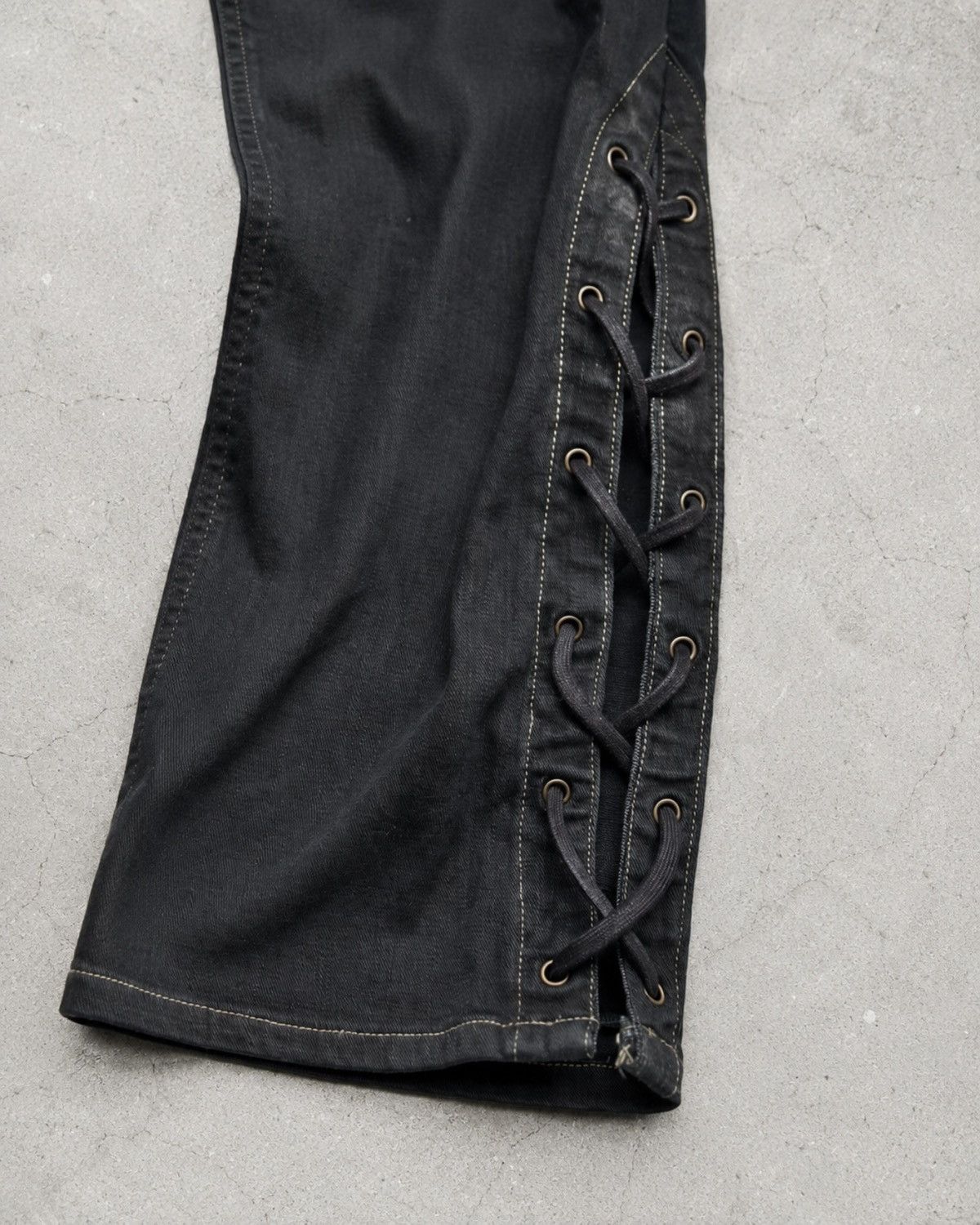 Le Grande Bleu (L.G.B.) Something EDWIN leather lace-up slim flare jeans Size US 27 - 5 Thumbnail